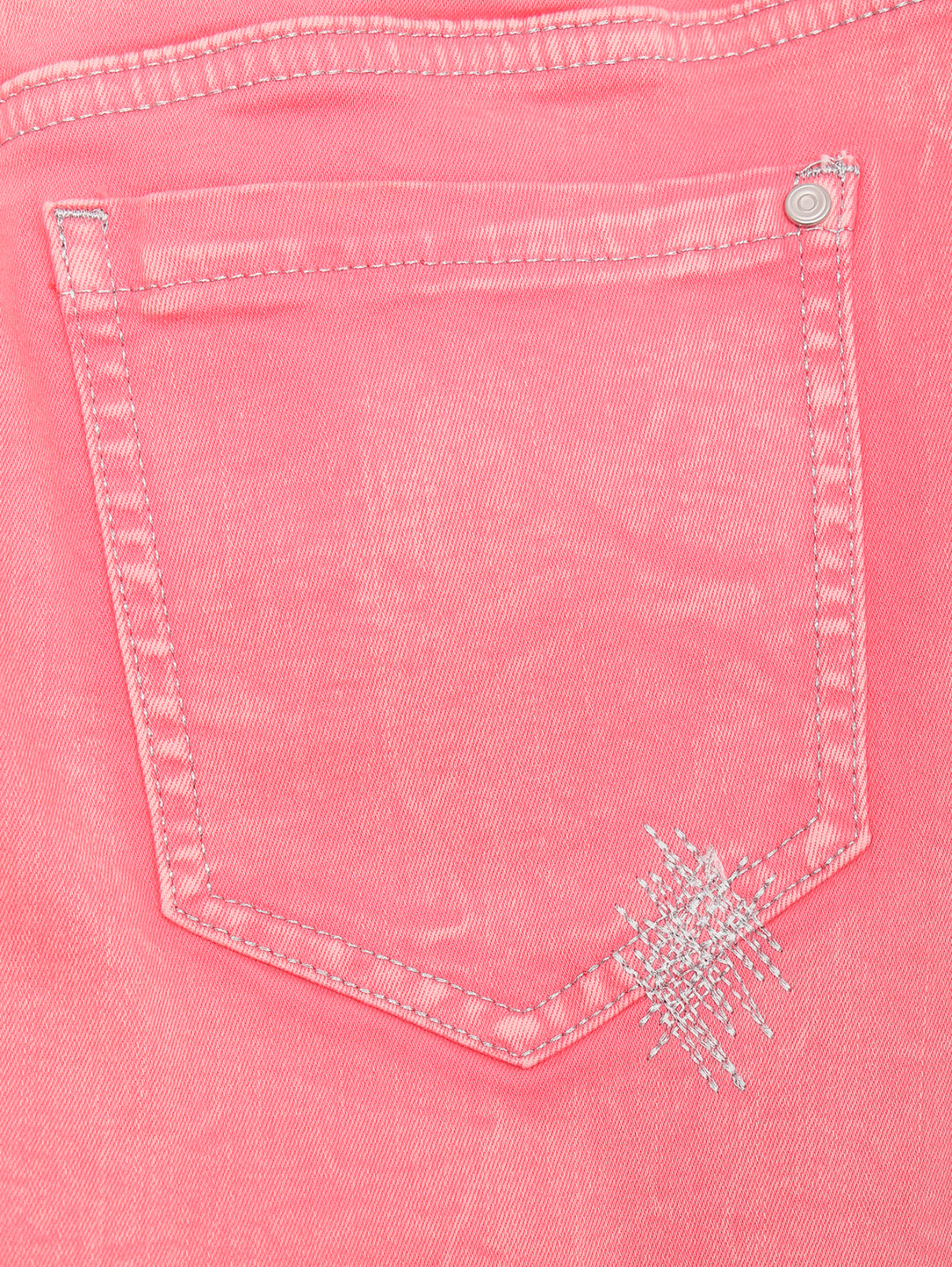 Юбка из хлопка на пуговицах с вышивкой Comma  –  Деталь  – Цвет:  Розовый