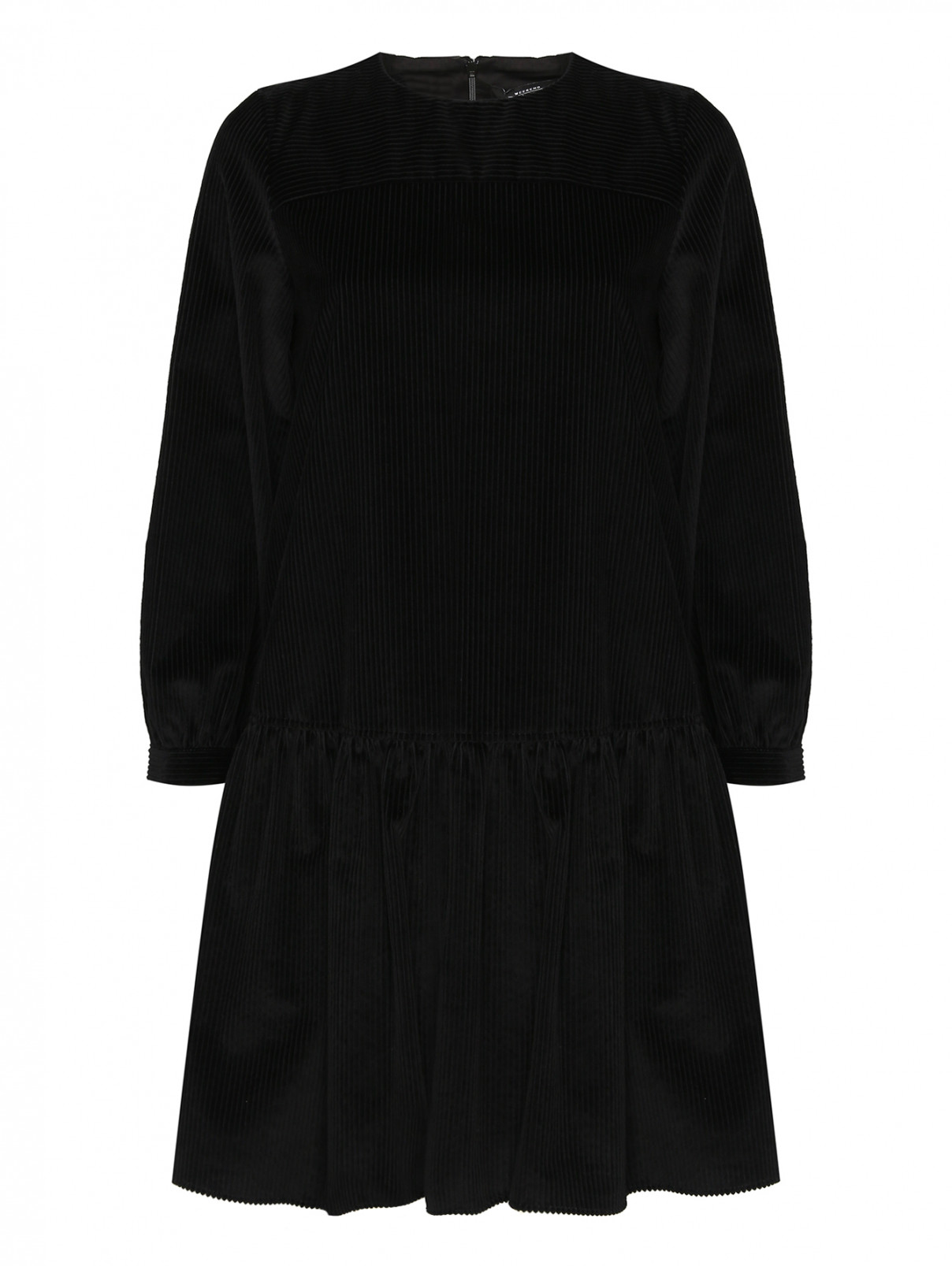 Однотонное платье из хлопка Weekend Max Mara  –  Общий вид  – Цвет:  Черный