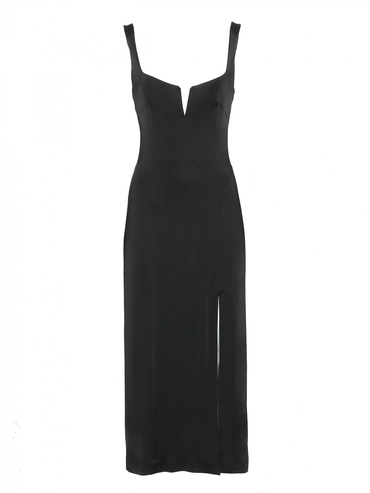 Платье из вискозы без рукавов Galvan London  –  Общий вид  – Цвет:  Черный