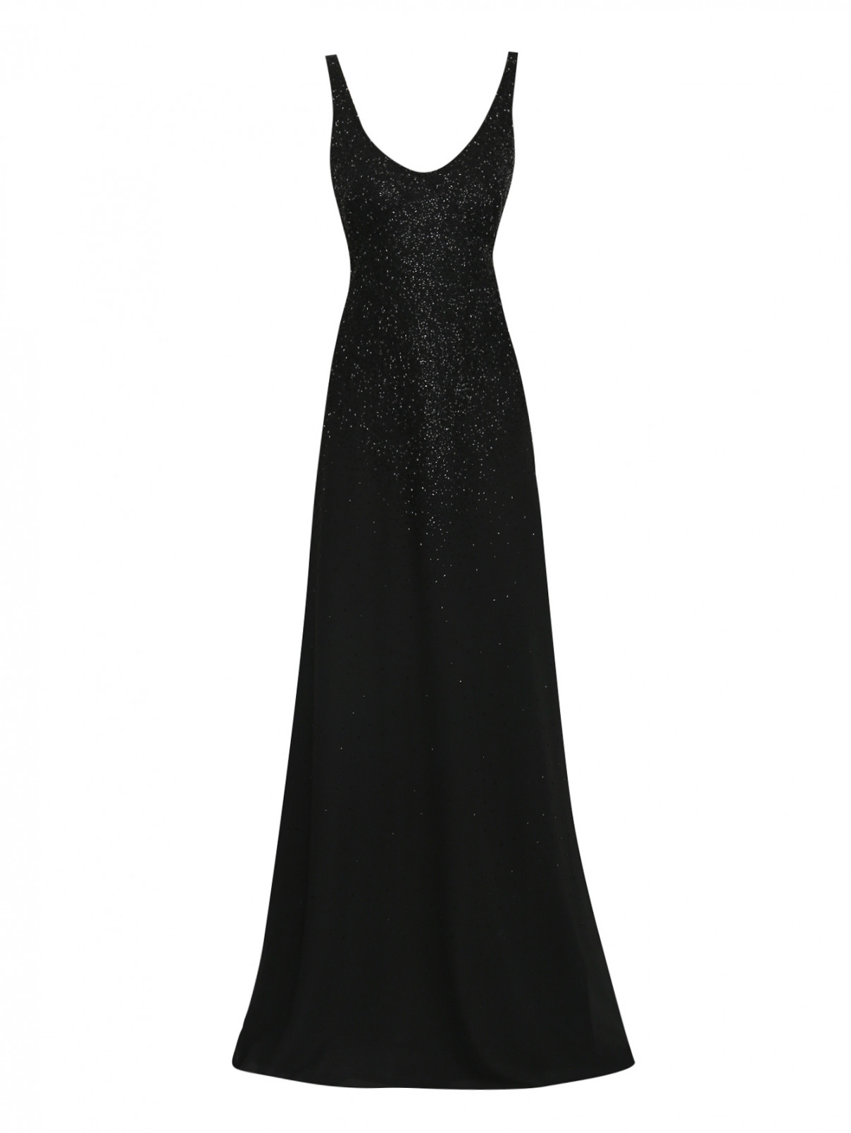 Платье, декорированное бисером Elisabetta Franchi  –  Общий вид  – Цвет:  Черный