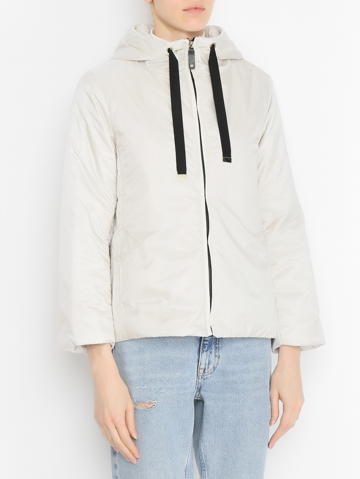 Куртка на молнии с капюшоном Max Mara  –  МодельВерхНиз  – Цвет:  Белый