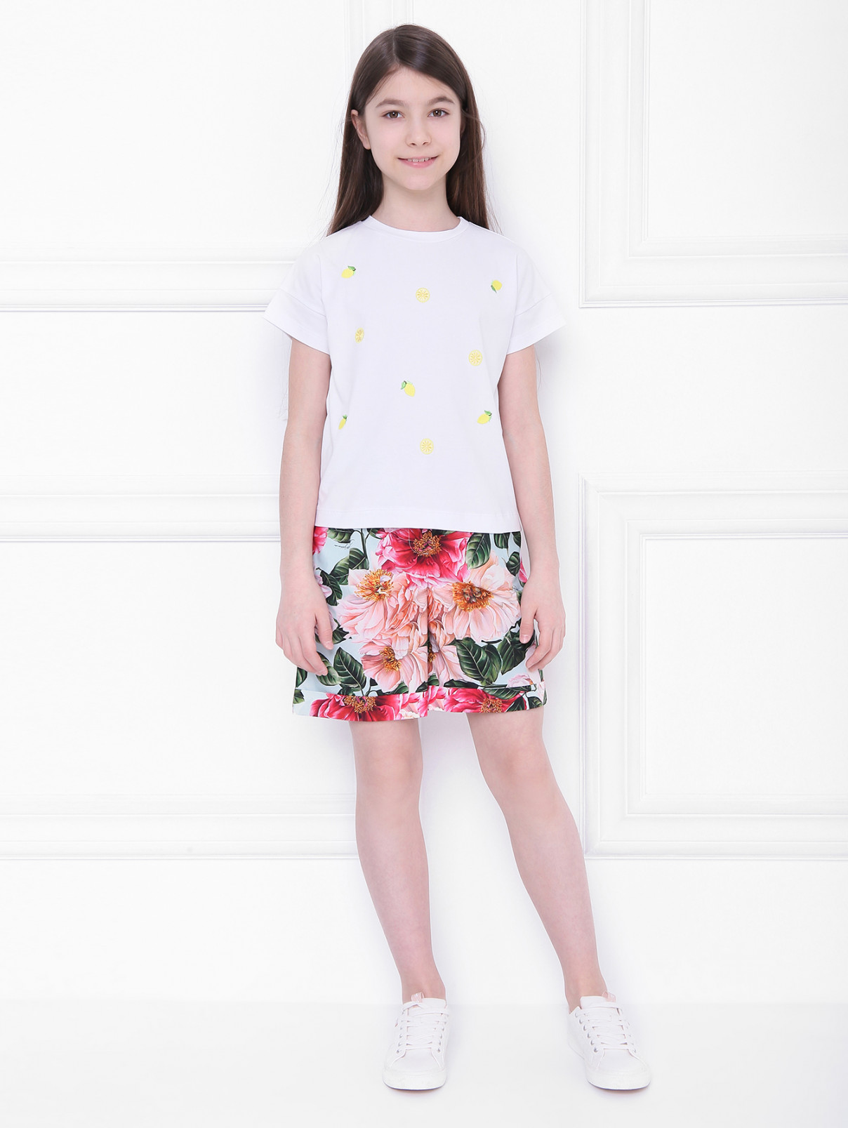 Шорты-бермуды с узором Dolce & Gabbana  –  МодельОбщийВид  – Цвет:  Узор