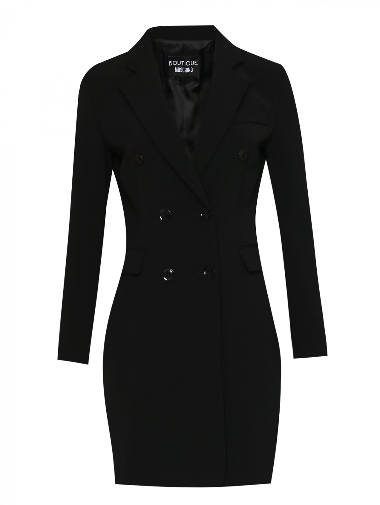 Платье-жакет на молнии Moschino Boutique  –  Общий вид  – Цвет:  Черный