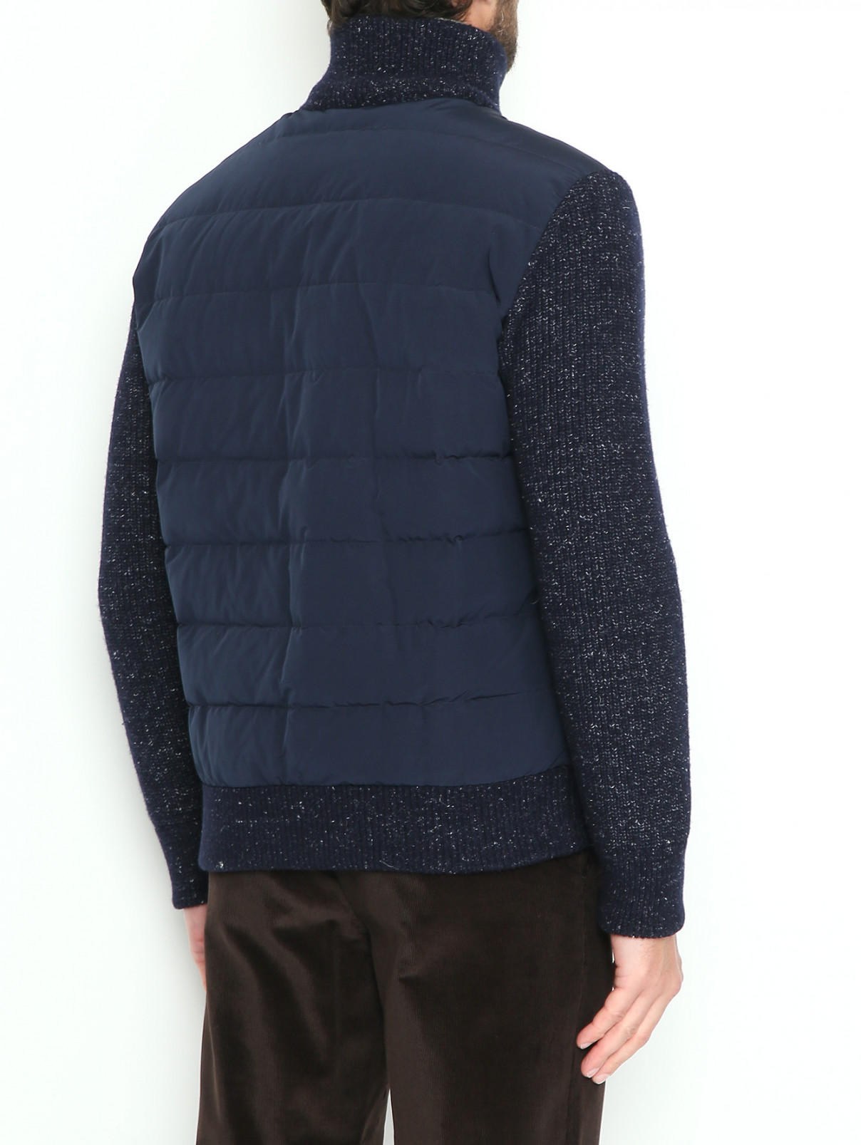Комбинированная куртка на молнии с карманами Paul&Shark  –  МодельВерхНиз1  – Цвет:  Синий
