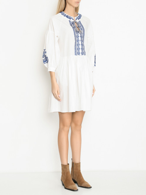 Платье из хлопка с вышивкой Weekend Max Mara - МодельВерхНиз