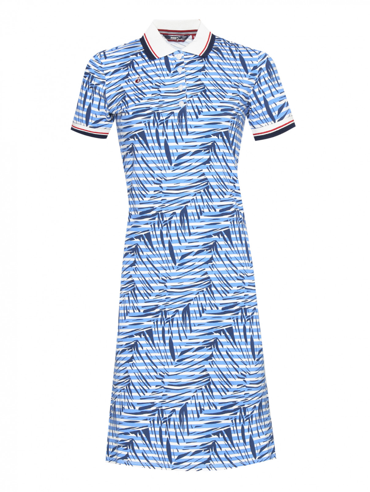 Платье из хлопка в полоску BOSCO  –  Общий вид  – Цвет:  Синий