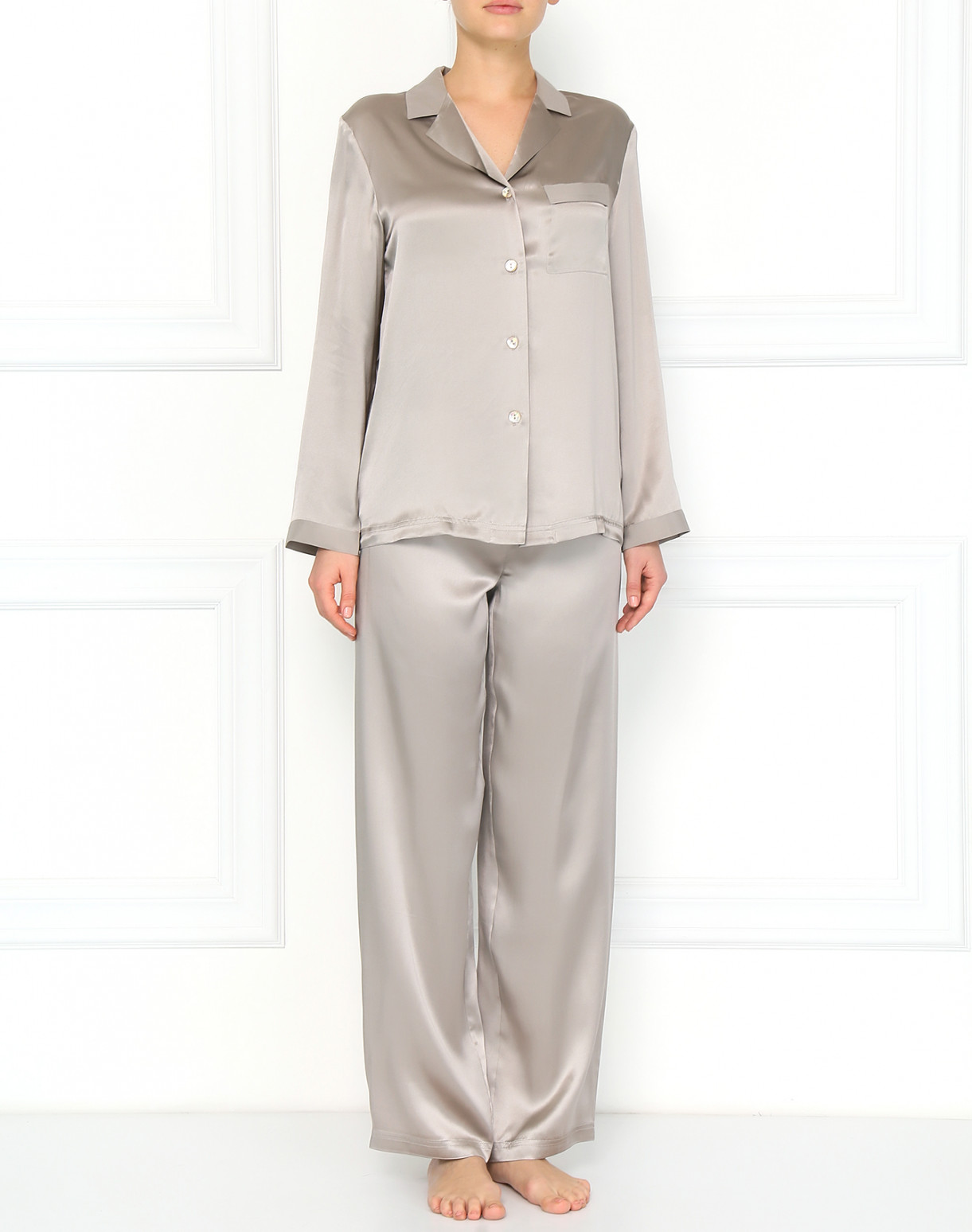Пижама из шелка Vivis  –  Модель Общий вид  – Цвет:  Серый