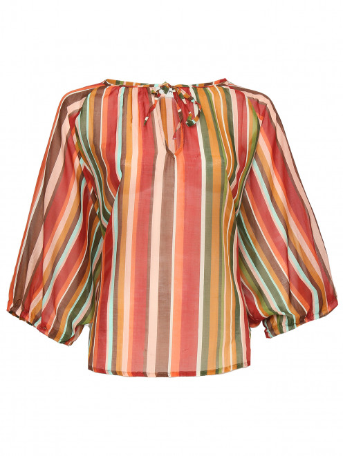 Блуза из хлопка и шелка - Общий вид