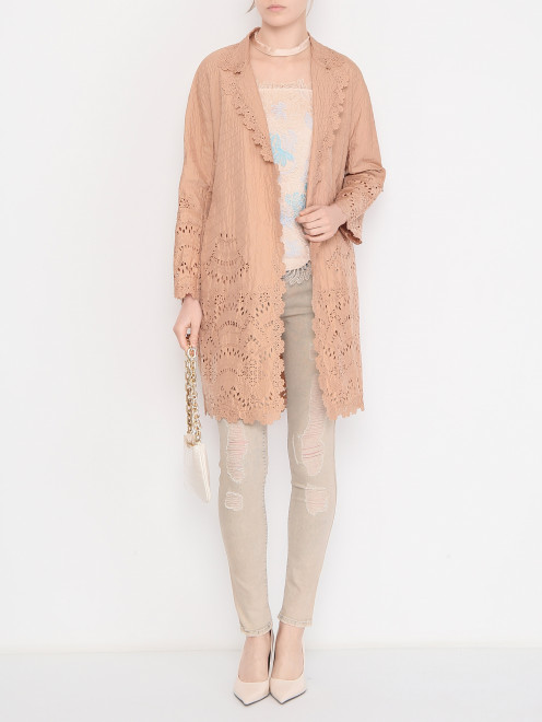 Плащ из хлопка с поясом Ermanno Scervino - МодельОбщийВид