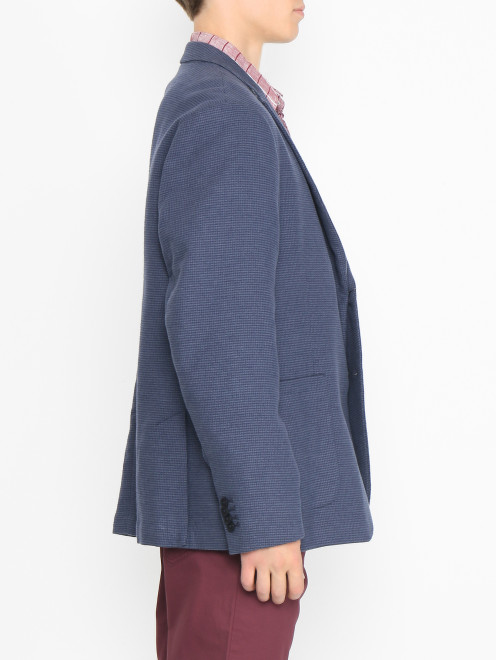 Пиджак из смешанного хлопка с узором и карманами - МодельВерхНиз2