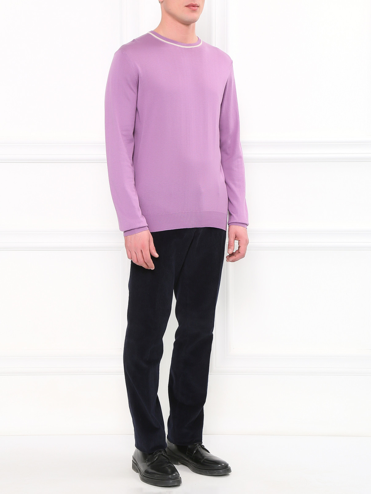 Джемпер из шелка и хлопка Pal Zileri  –  Модель Общий вид  – Цвет:  Фиолетовый
