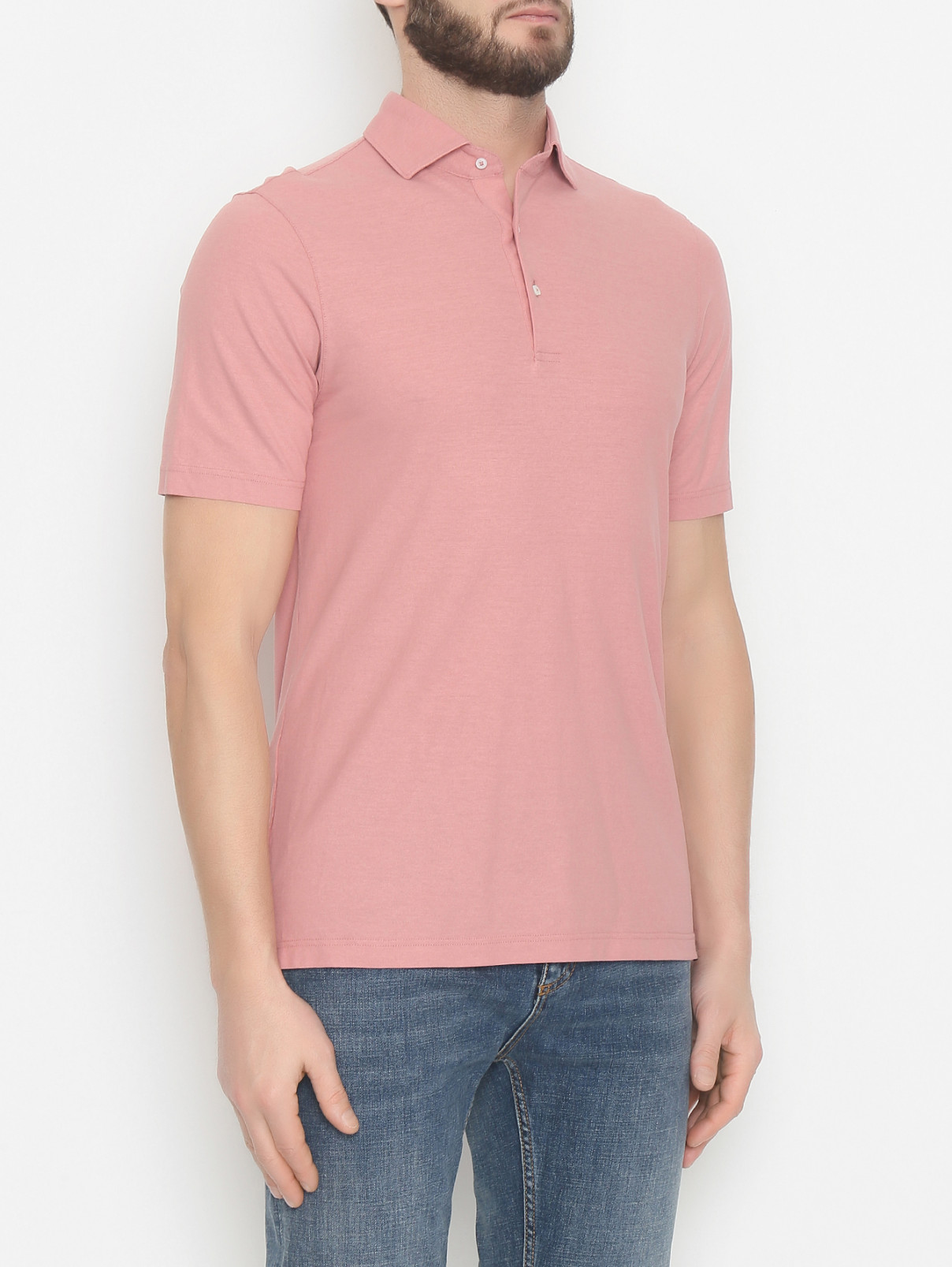 Поло из хлопка LARDINI  –  МодельВерхНиз  – Цвет:  Розовый
