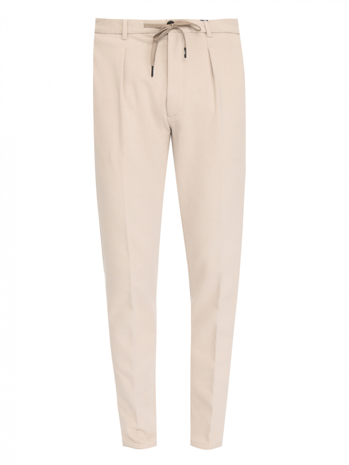 Трикотажные брюки из хлопка с карманами Circolo  –  Общий вид  – Цвет:  Бежевый