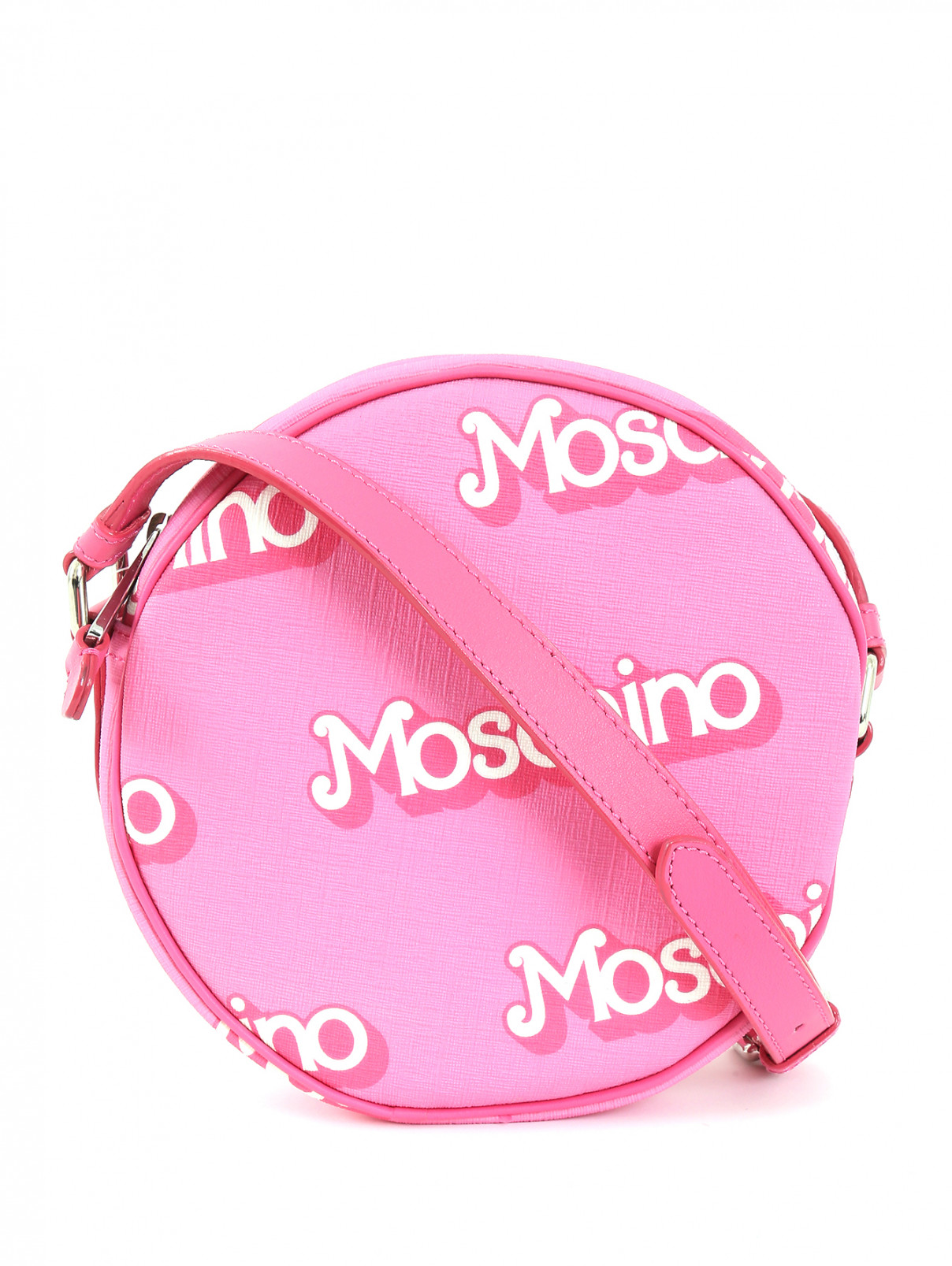 Сумка с узором на плечевом ремне Moschino  –  Общий вид  – Цвет:  Розовый