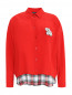 Блуза из шелка свободного кроя с контрастной отделкой Moschino Boutique  –  Общий вид