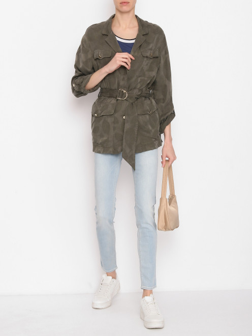 Жакет с накладными карманами с поясом PennyBlack - МодельОбщийВид