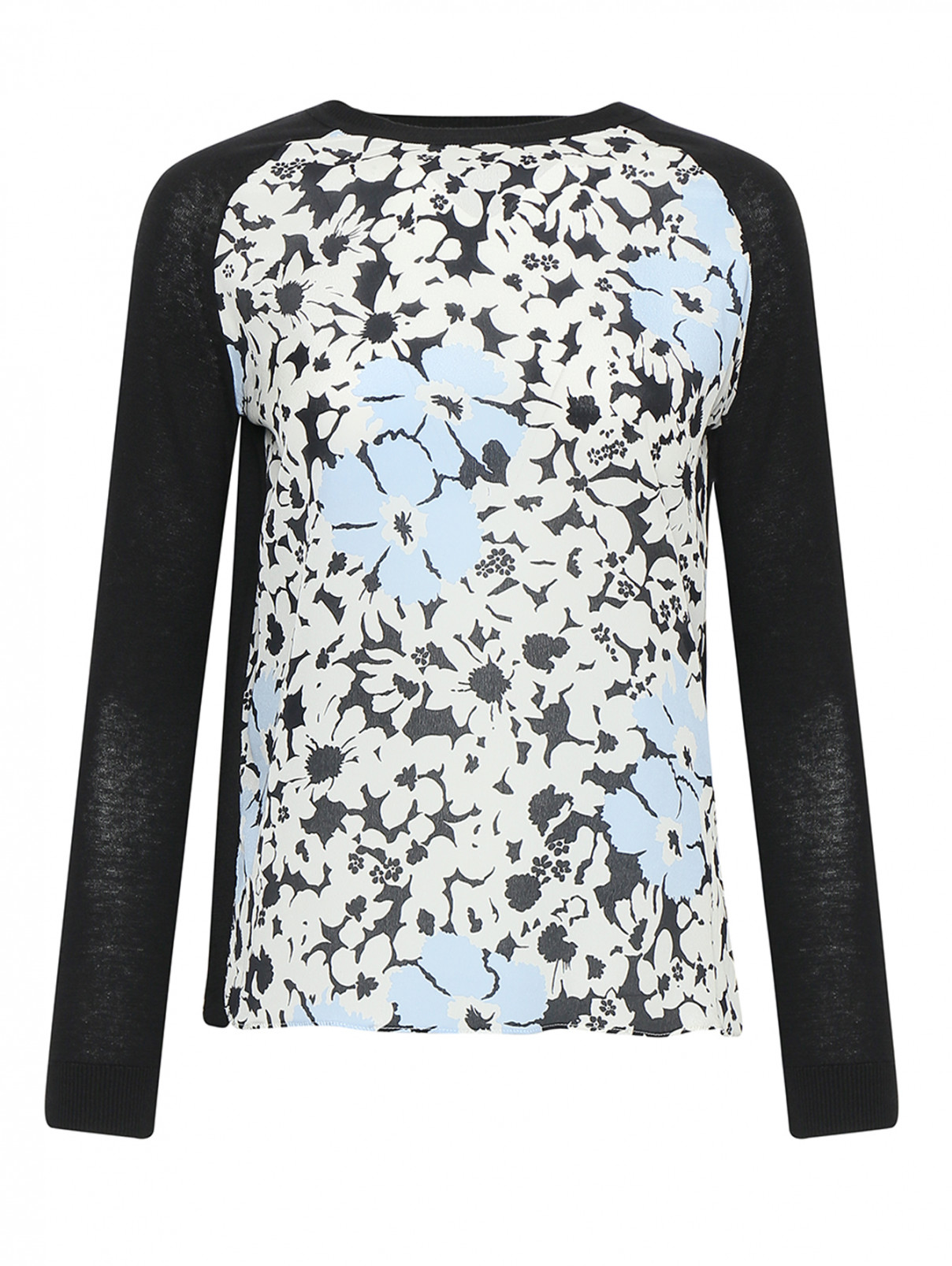 Блуза из шелка и хлопка с цветочным узором Weekend Max Mara  –  Общий вид  – Цвет:  Мультиколор