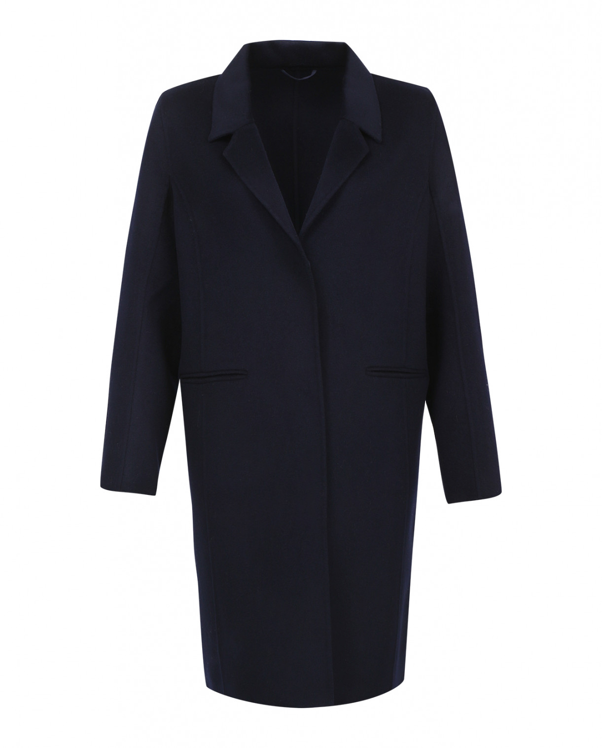 Классическое пальто-оверсайз из шерсти Hartford  –  Общий вид  – Цвет:  Синий