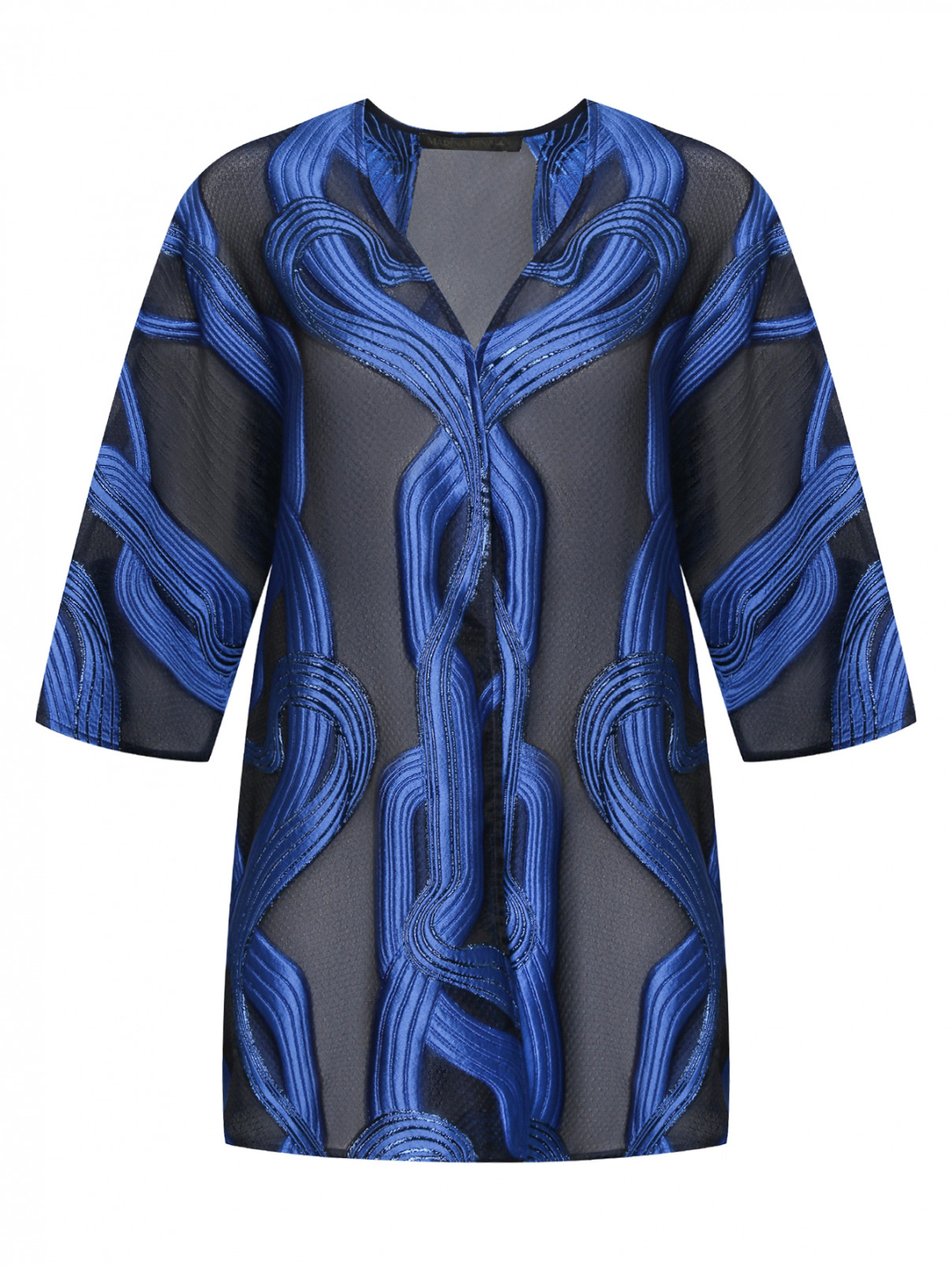 Блуза с фактурным узором Marina Rinaldi  –  Общий вид  – Цвет:  Узор