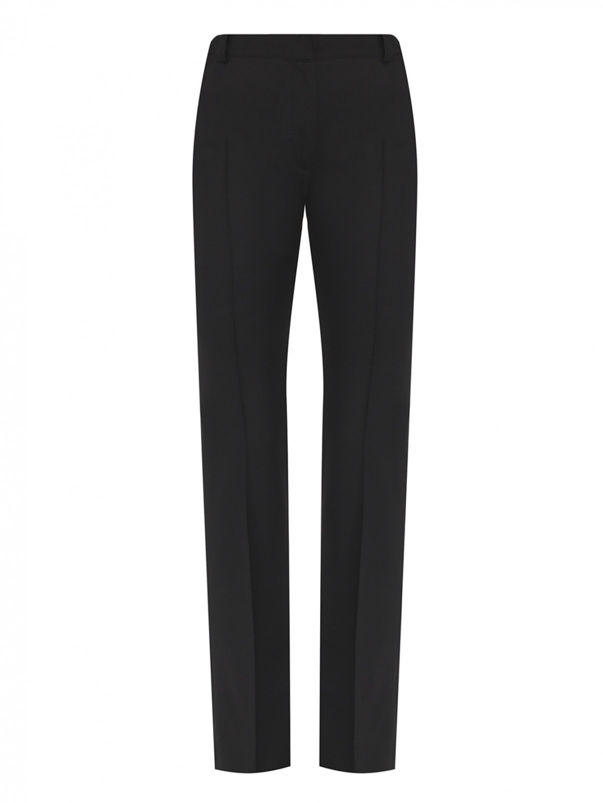 Трикотажные брюки со стрелками Luisa Spagnoli  –  Общий вид  – Цвет:  Черный
