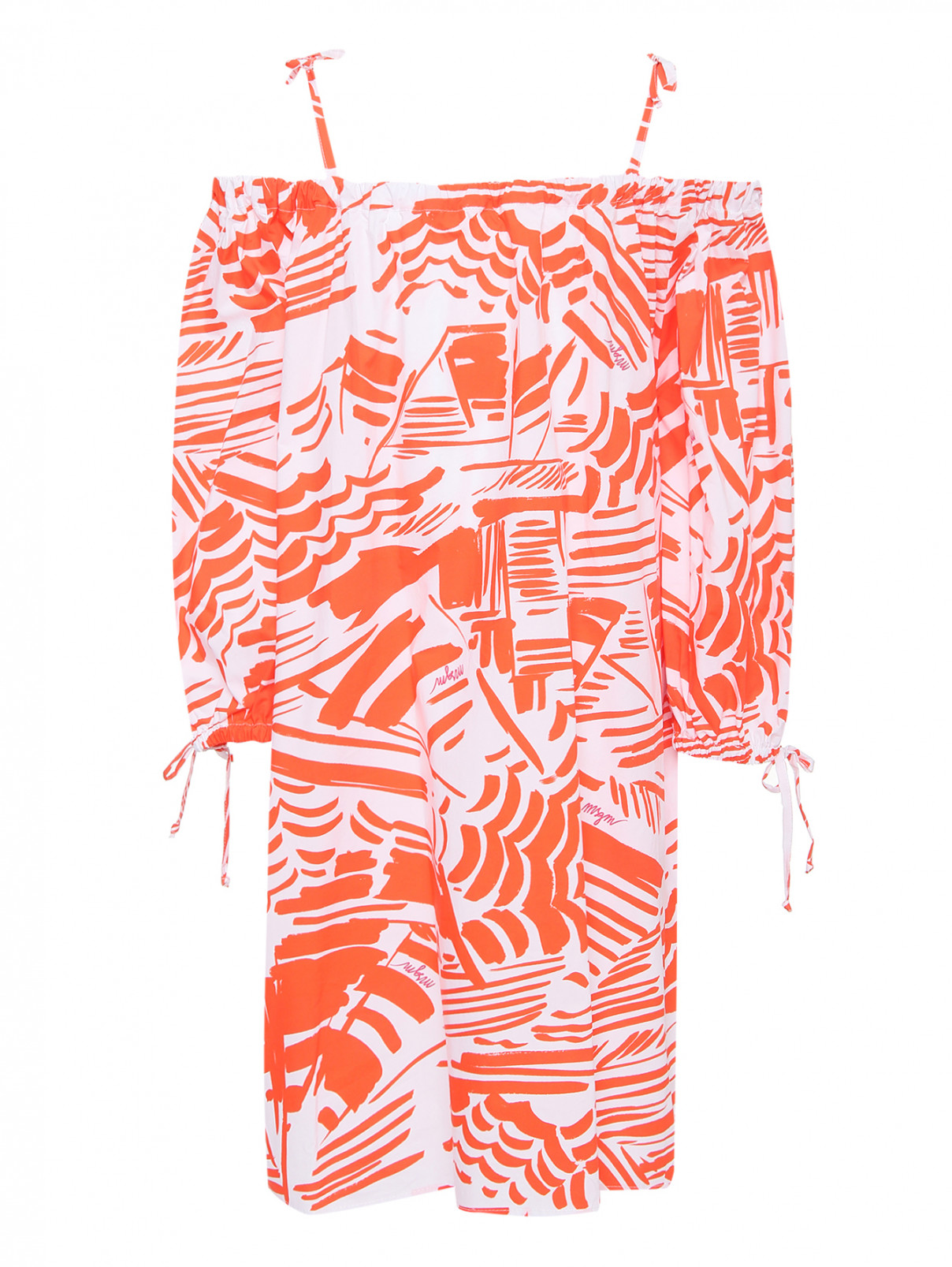 Платье с рукавами на лямках MSGM  –  Общий вид  – Цвет:  Узор