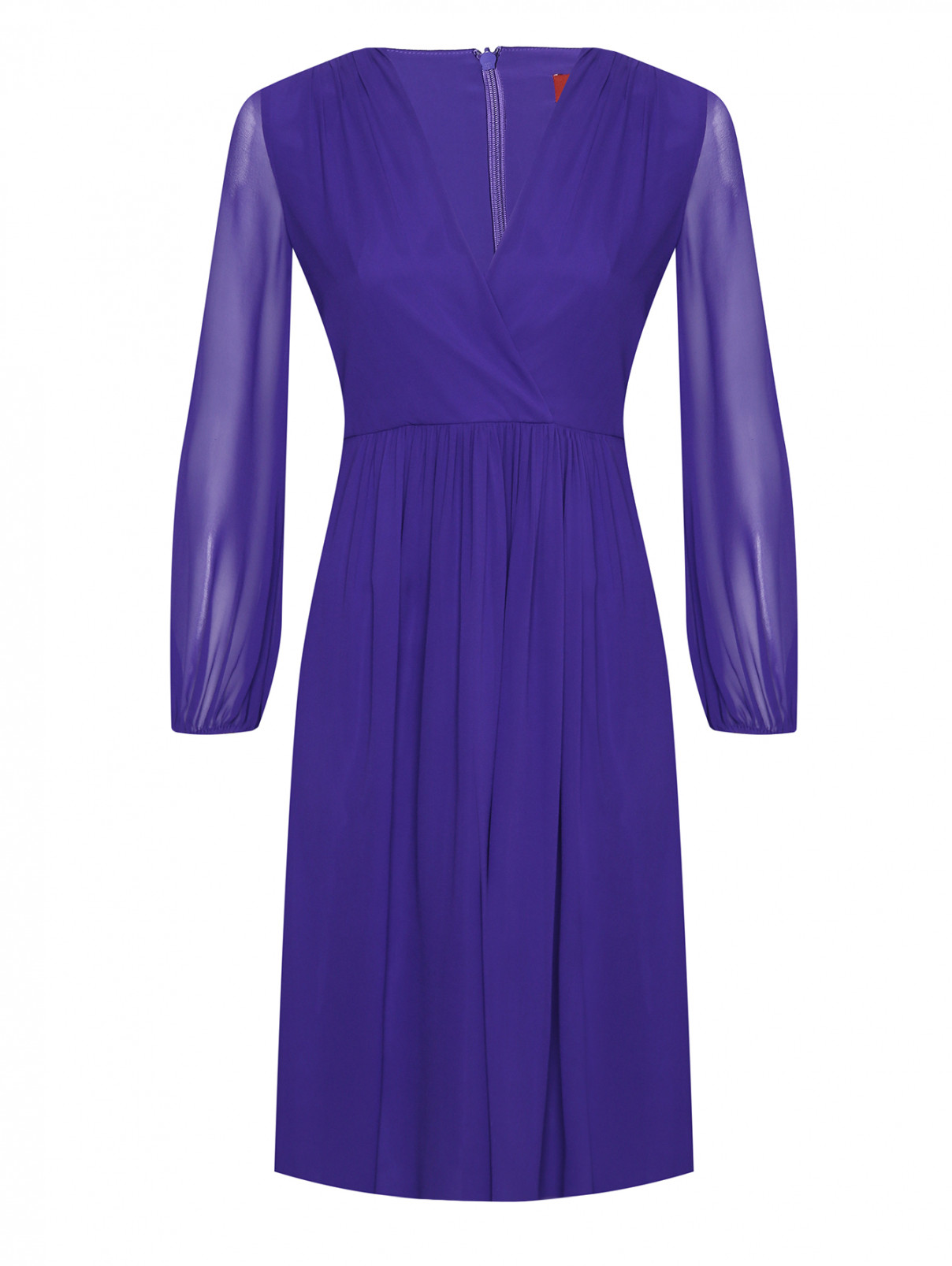 Платье-миди из шелка Max Mara  –  Общий вид  – Цвет:  Фиолетовый