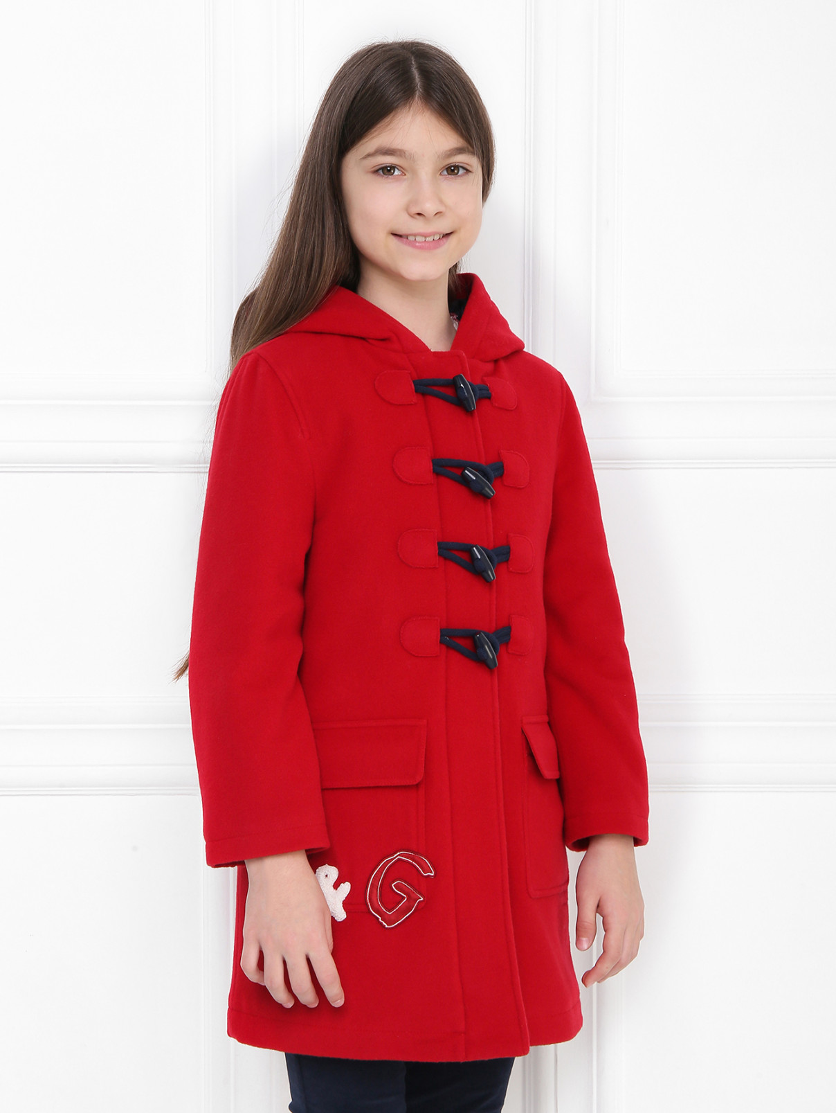Утепленное пальто с карманами Dolce & Gabbana  –  МодельВерхНиз  – Цвет:  Красный