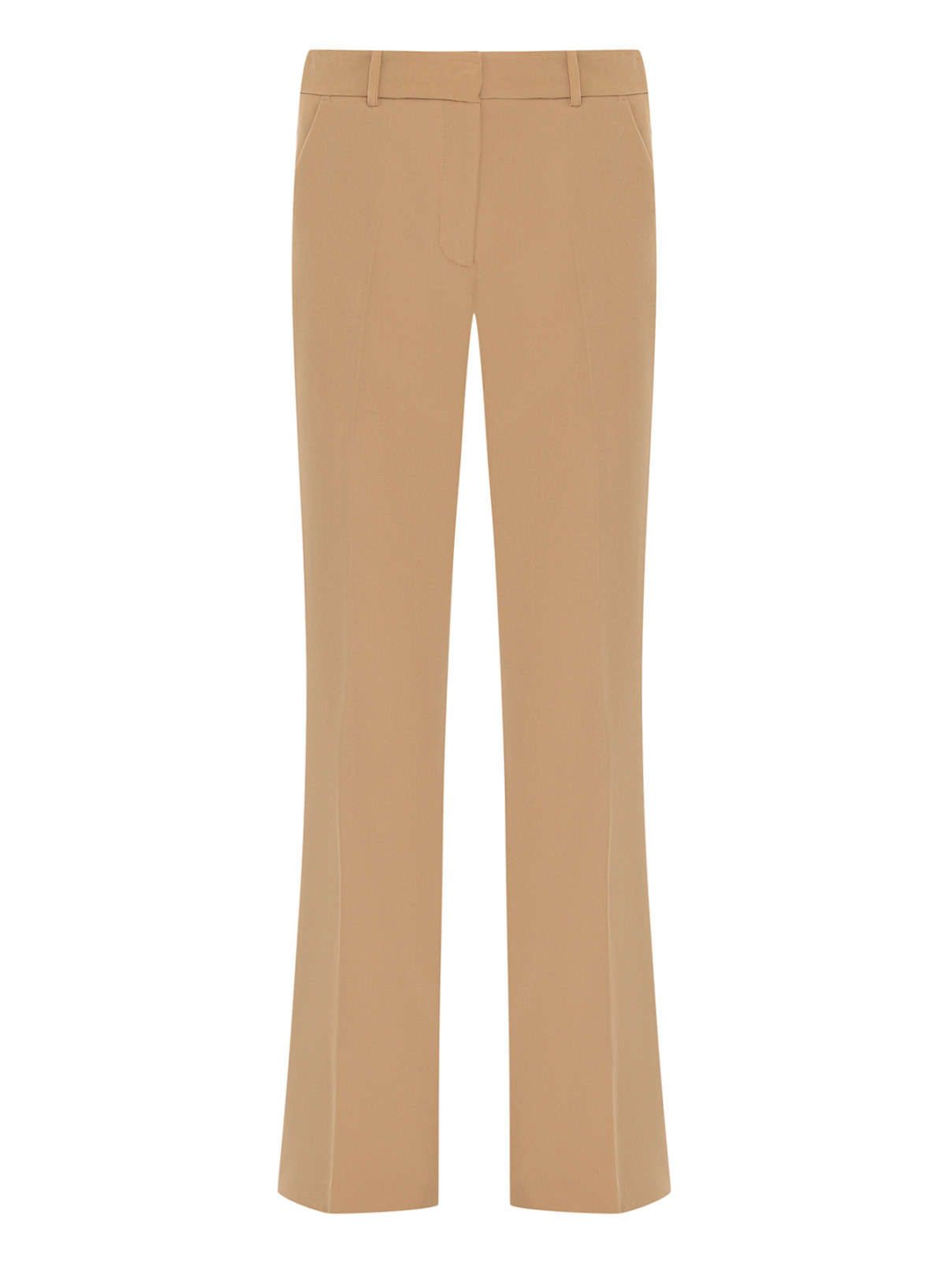 Однотонные брюки расклешенного кроя Ermanno Firenze  –  Общий вид  – Цвет:  Бежевый