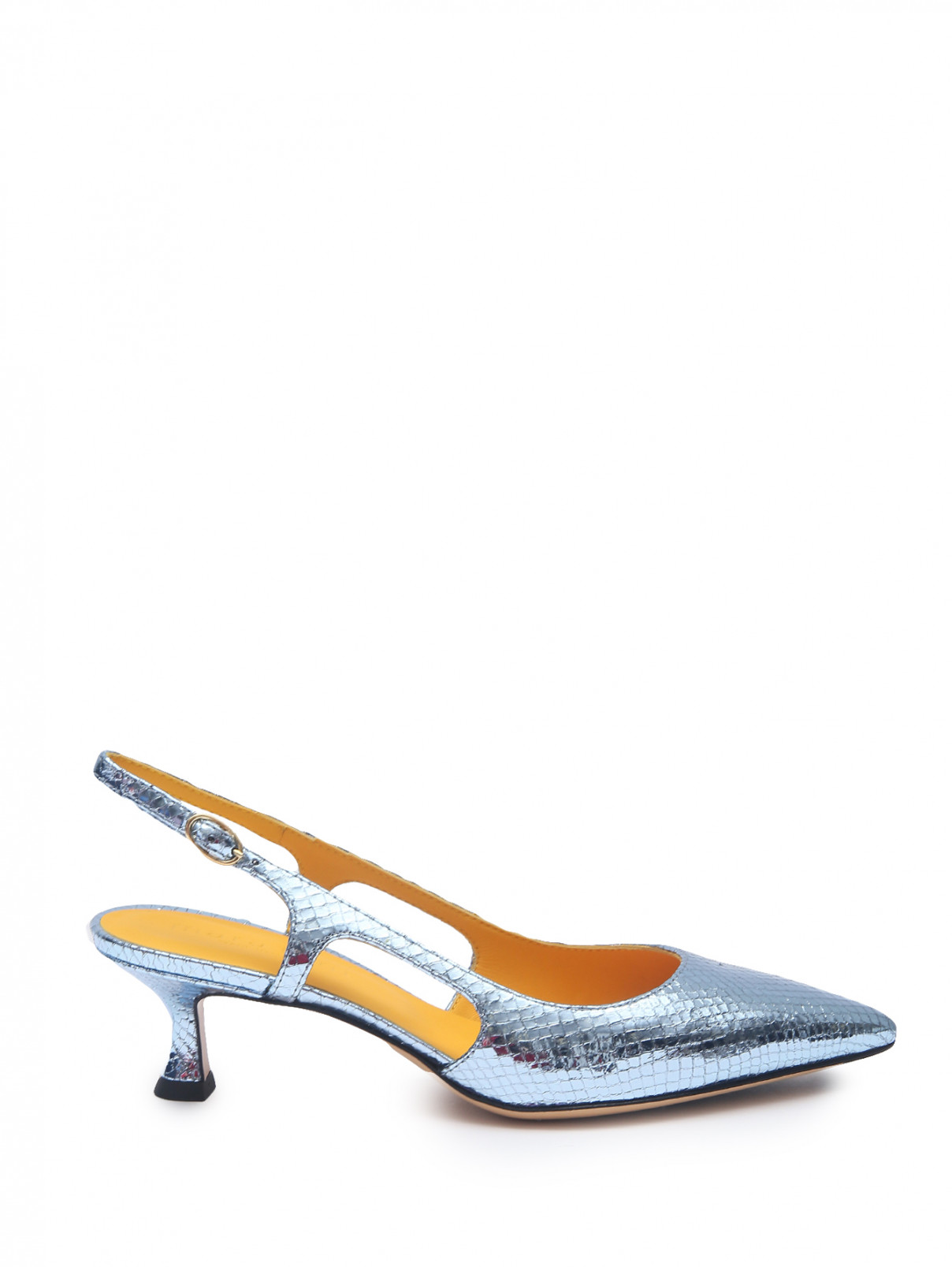 Туфли из металлизированной кожи Mara bini  –  Общий вид  – Цвет:  Синий