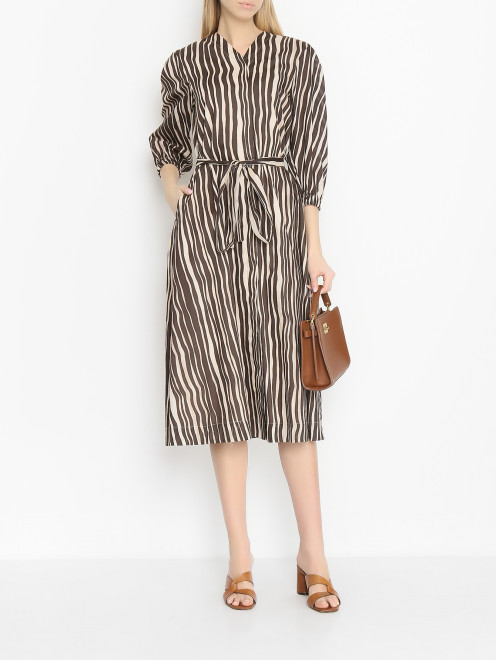 Платье из хлопка с узором Max Mara - МодельОбщийВид