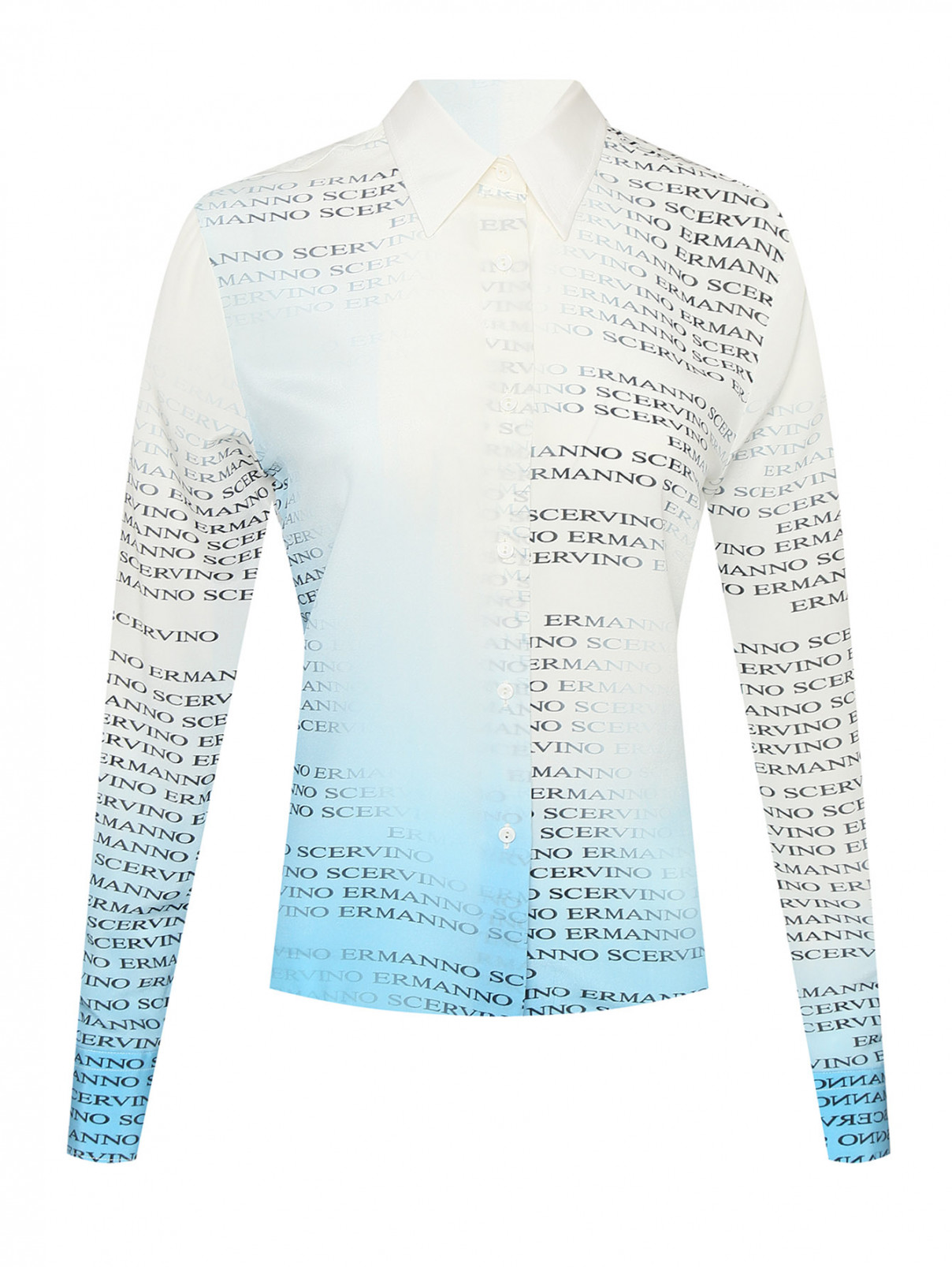 Блуза из шелка с узором Ermanno Scervino  –  Общий вид  – Цвет:  Мультиколор