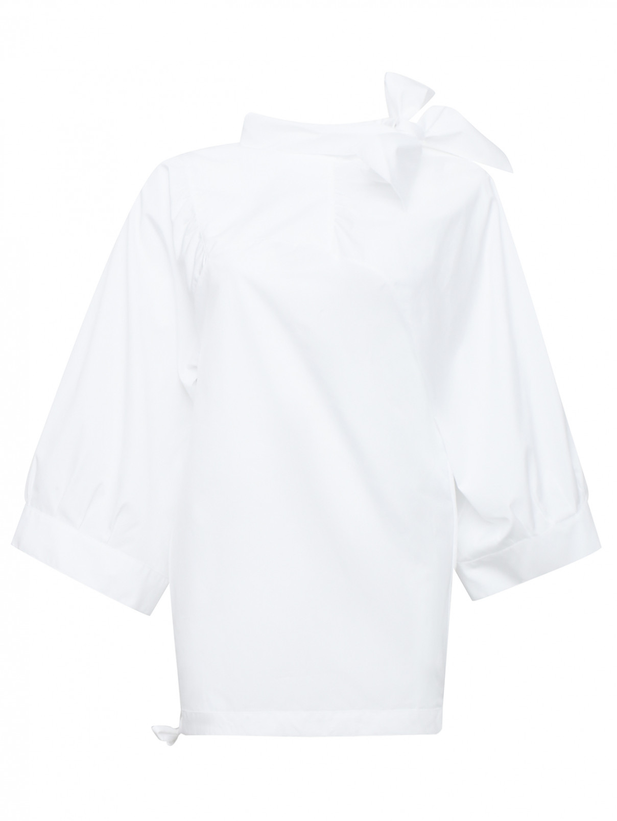 Блуза из хлопка свободного кроя Maison Margiela  –  Общий вид  – Цвет:  Белый