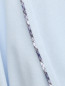 Халат короткий из хлопка с контрастной отделкой и вышивкой Giottino  –  Деталь