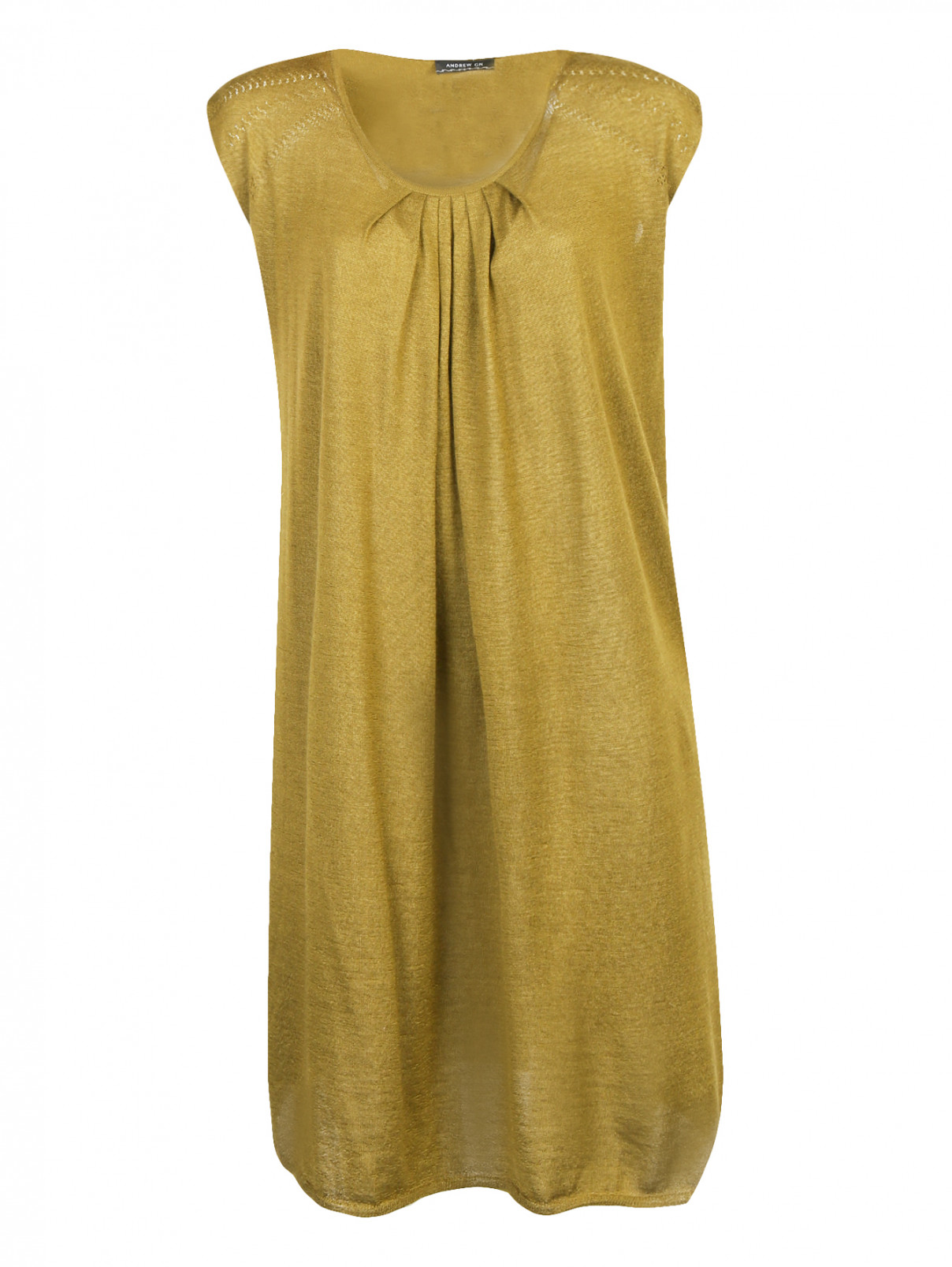 Платье из кашемира и шелка Andrew GN  –  Общий вид  – Цвет:  Зеленый