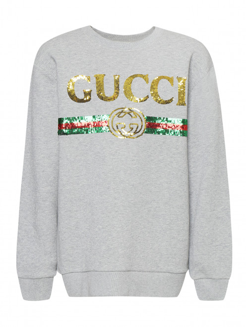 Свитшот удлиненный с пайетками Gucci - Общий вид