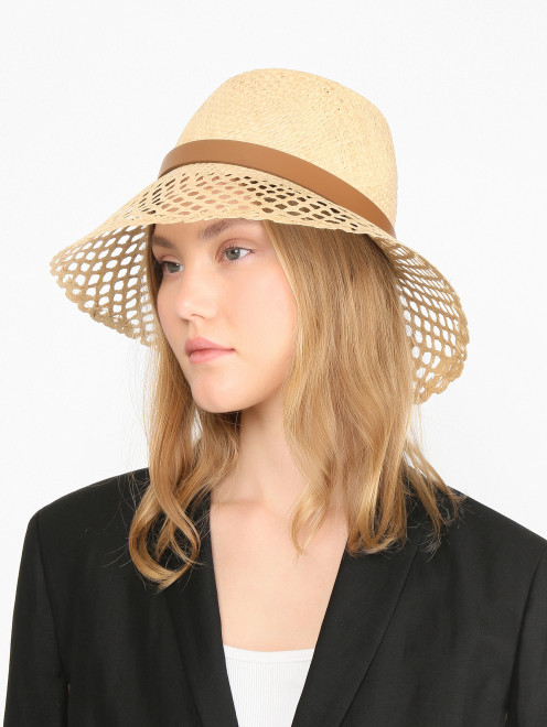 Однотонная плетеная шляпа  Weekend Max Mara - МодельОбщийВид