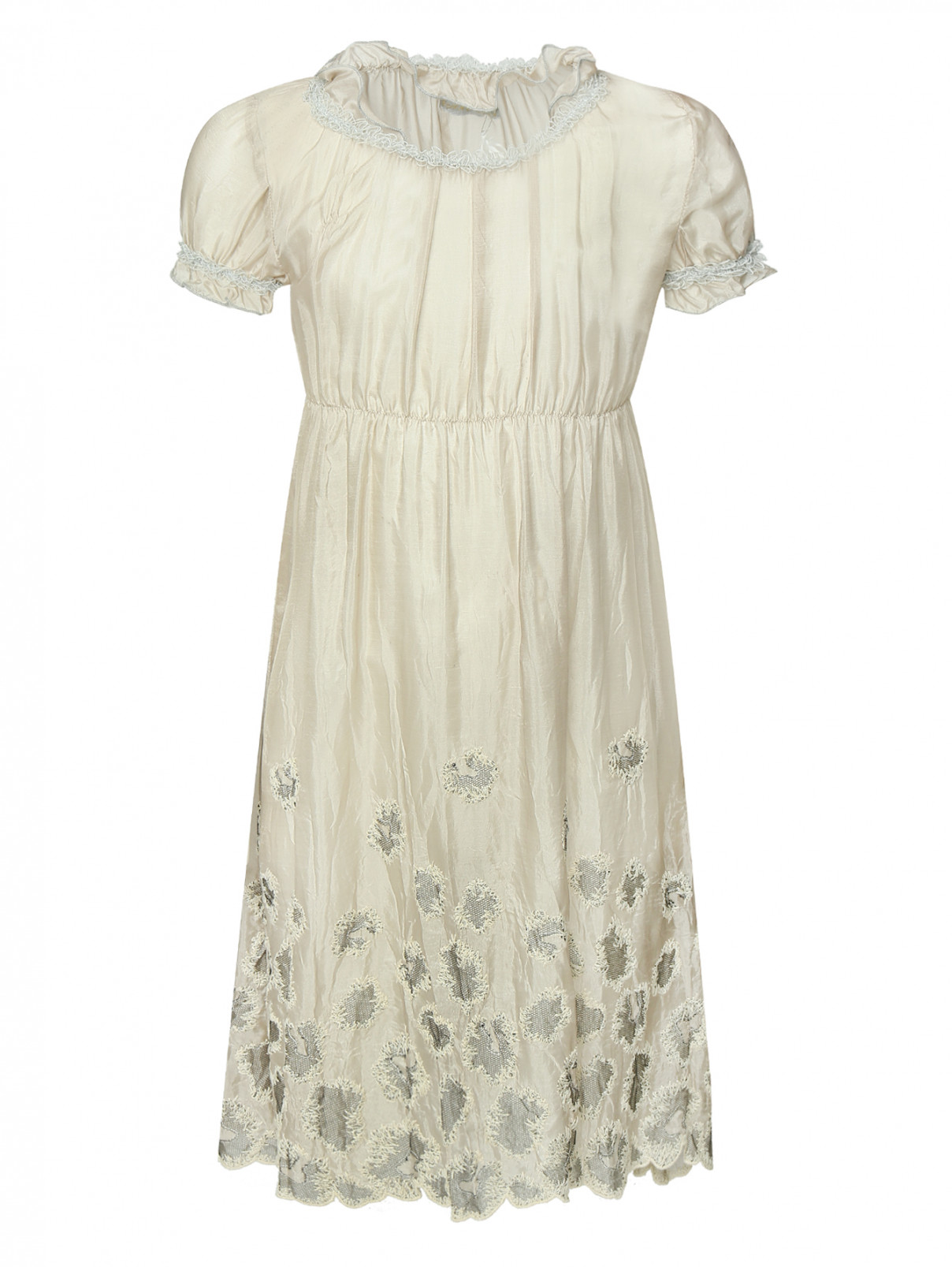Платье с вышивкой Roma e Toska  –  Общий вид  – Цвет:  Бежевый