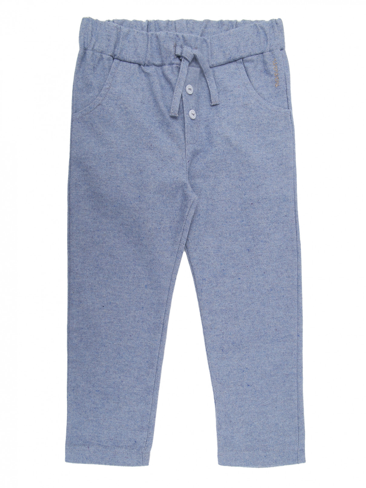 Хлопковые брюки с пуговицами Nanan  –  Общий вид  – Цвет:  Синий