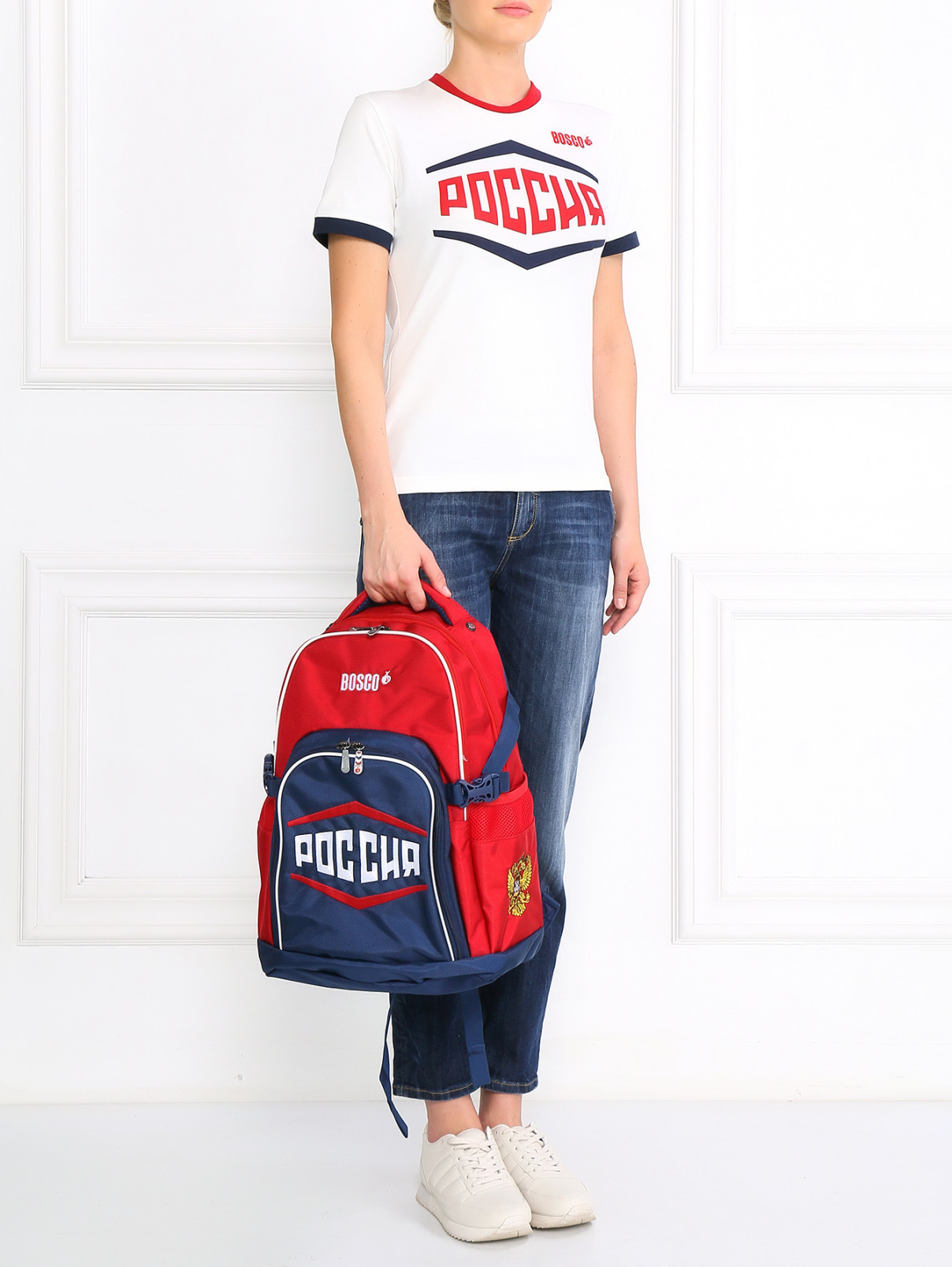 Рюкзак с вышивкой BOSCO  –  Модель Общий вид  – Цвет:  Красный