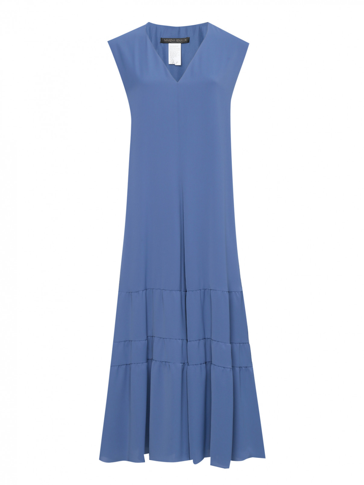 Платье-миди с карманами Marina Rinaldi  –  Общий вид  – Цвет:  Синий