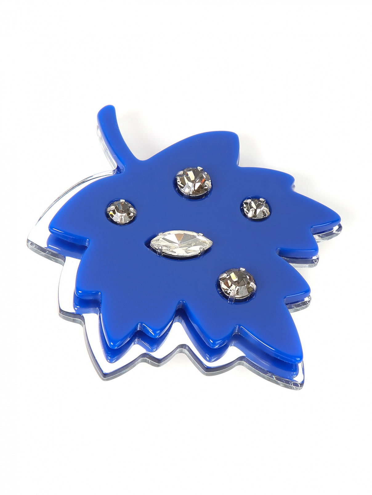Брошь из пластика декорированная кристаллами Marina Rinaldi  –  Общий вид  – Цвет:  Синий