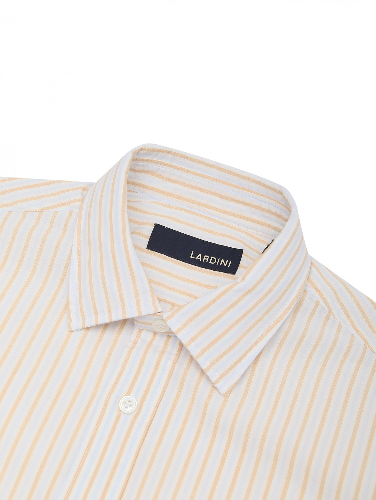 Рубашка из хлопка с узором полоска LARDINI  –  Деталь1  – Цвет:  Узор
