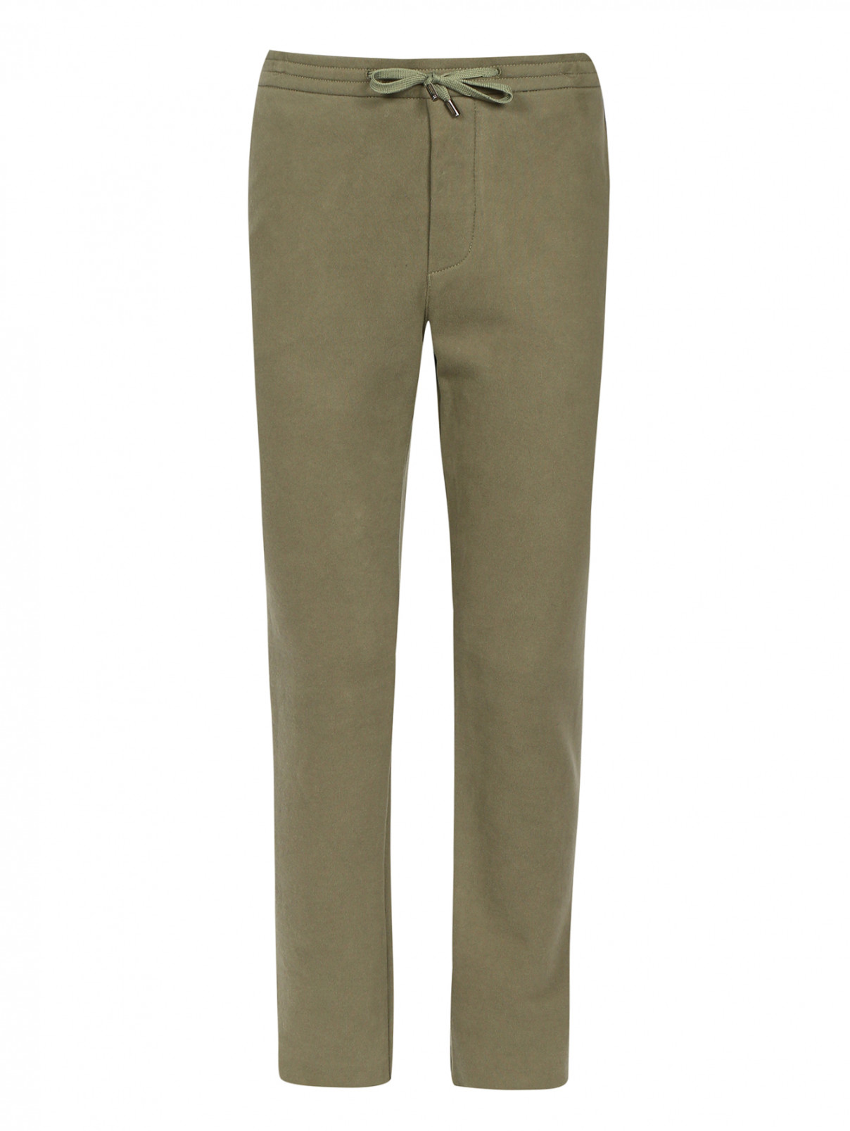 Трикотажные брюки из хлопка на кулиске Ermanno Scervino  –  Общий вид  – Цвет:  Зеленый