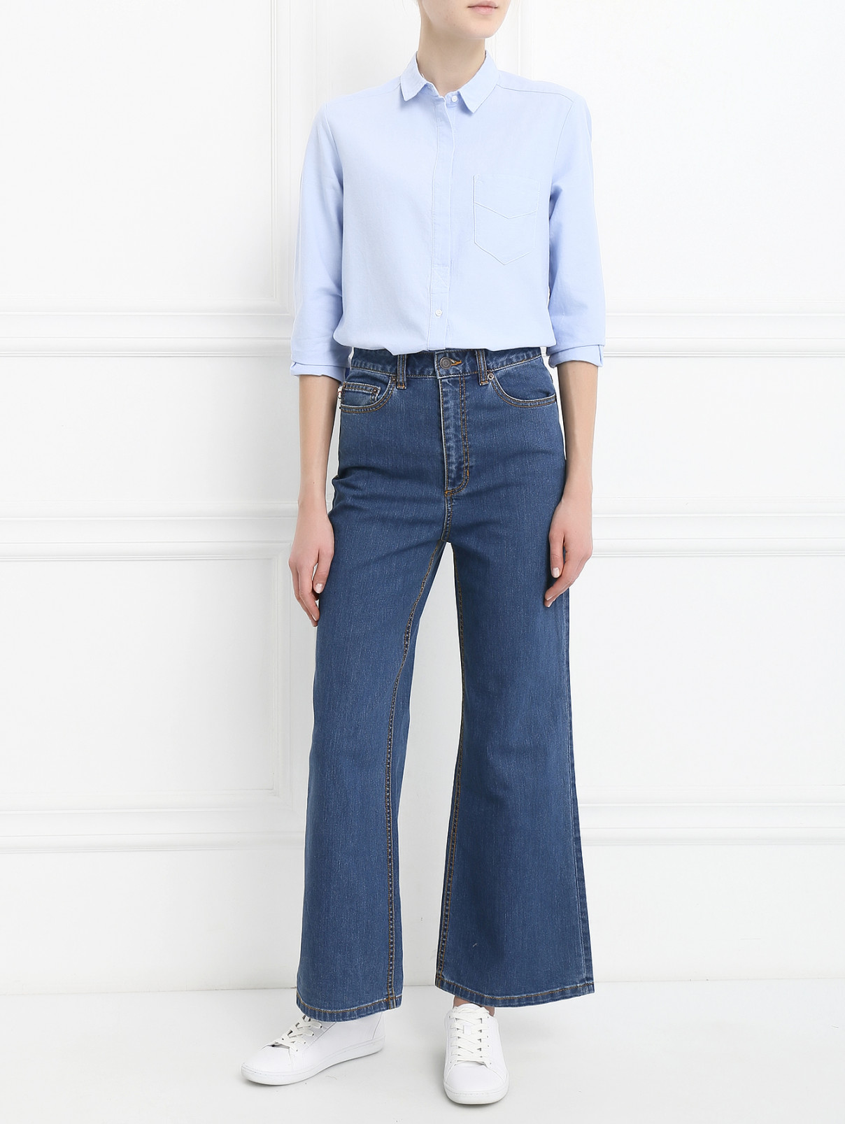 Широкие джинсы из светлого денима Marc Jacobs  –  Модель Общий вид  – Цвет:  Синий
