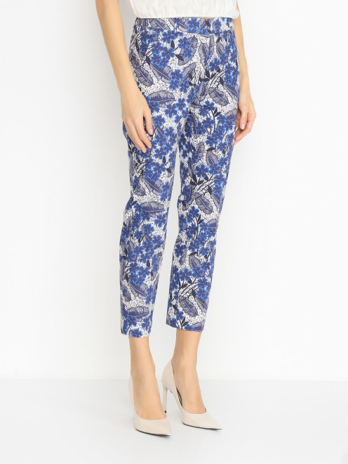 Брюки из хлопка с узором Weekend Max Mara - МодельВерхНиз