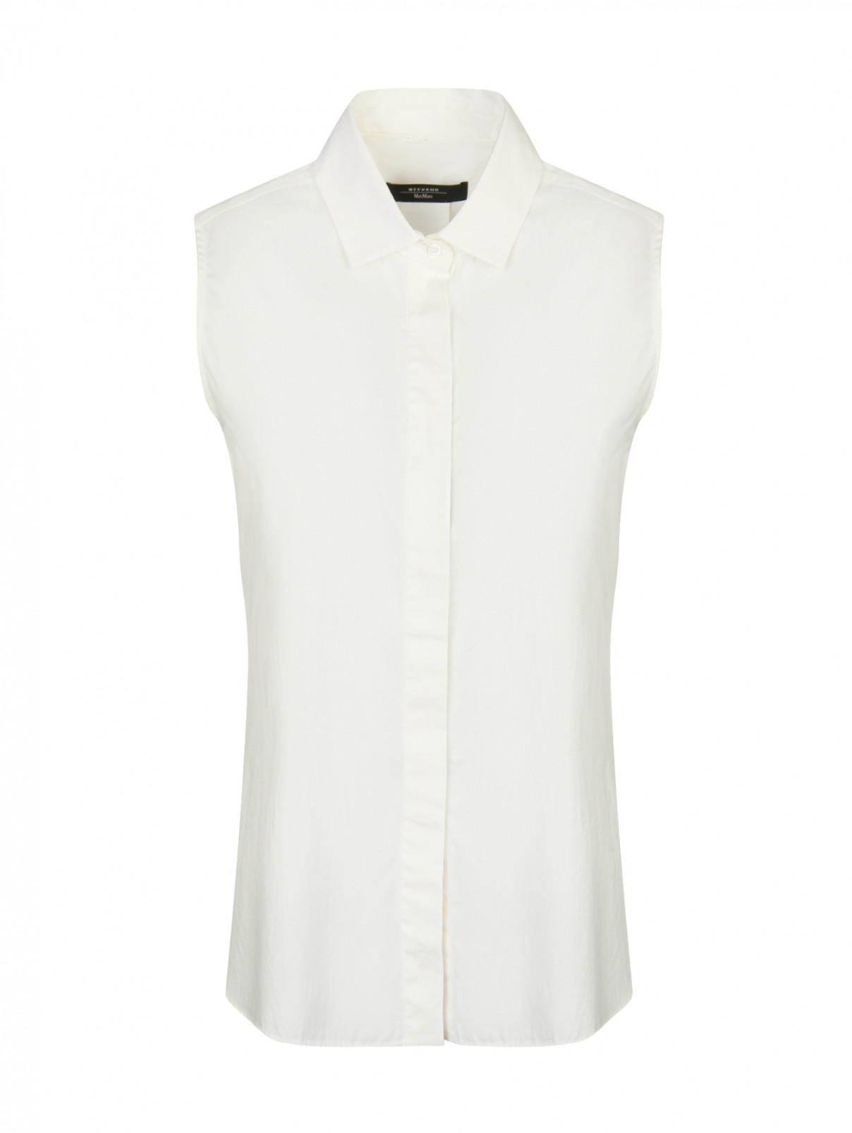 Блуза из хлопка без рукавов Weekend Max Mara  –  Общий вид  – Цвет:  Белый