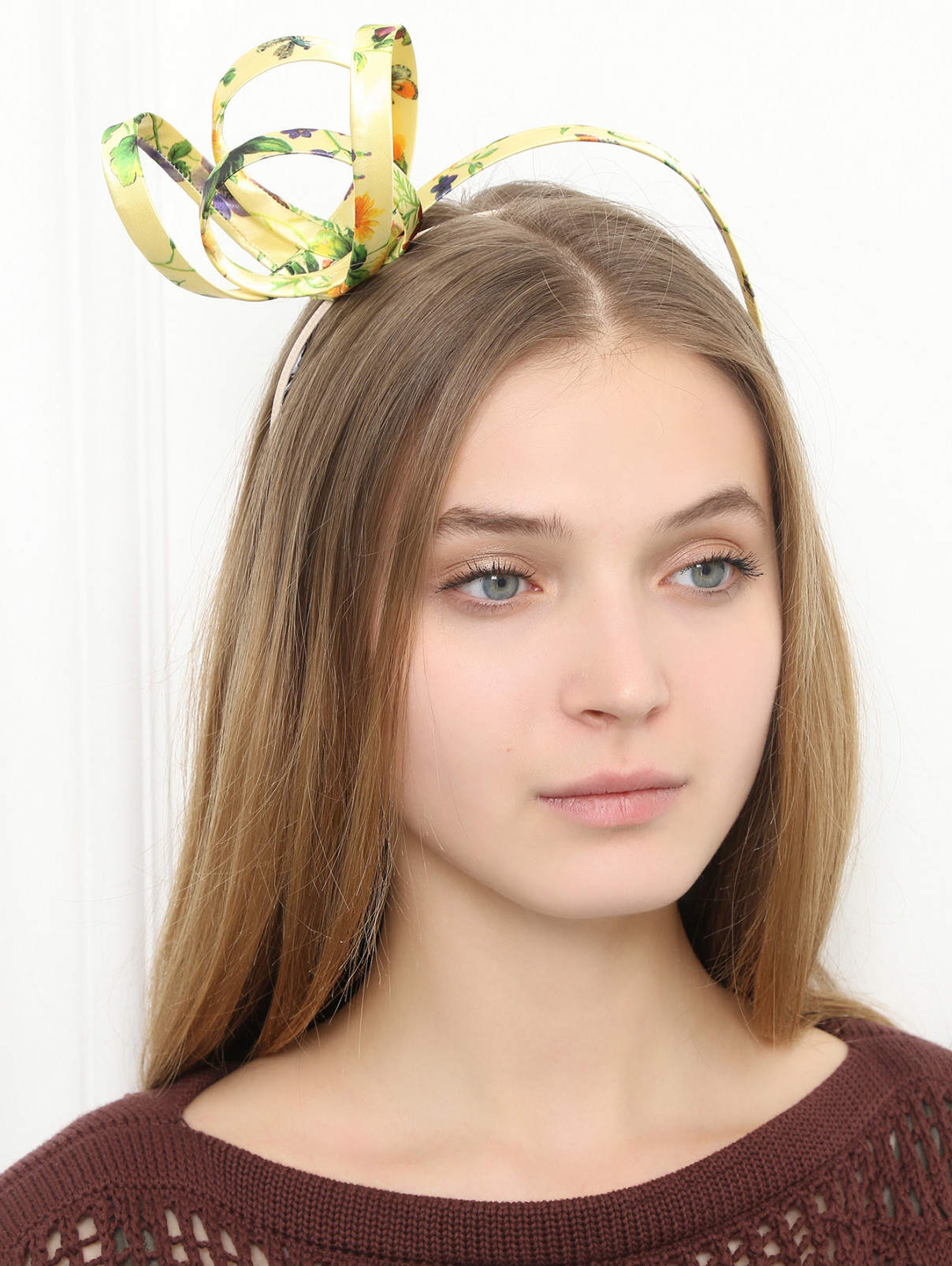 Ободок с цветочным узором Alessandra Zanaria  –  Модель Общий вид  – Цвет:  Желтый