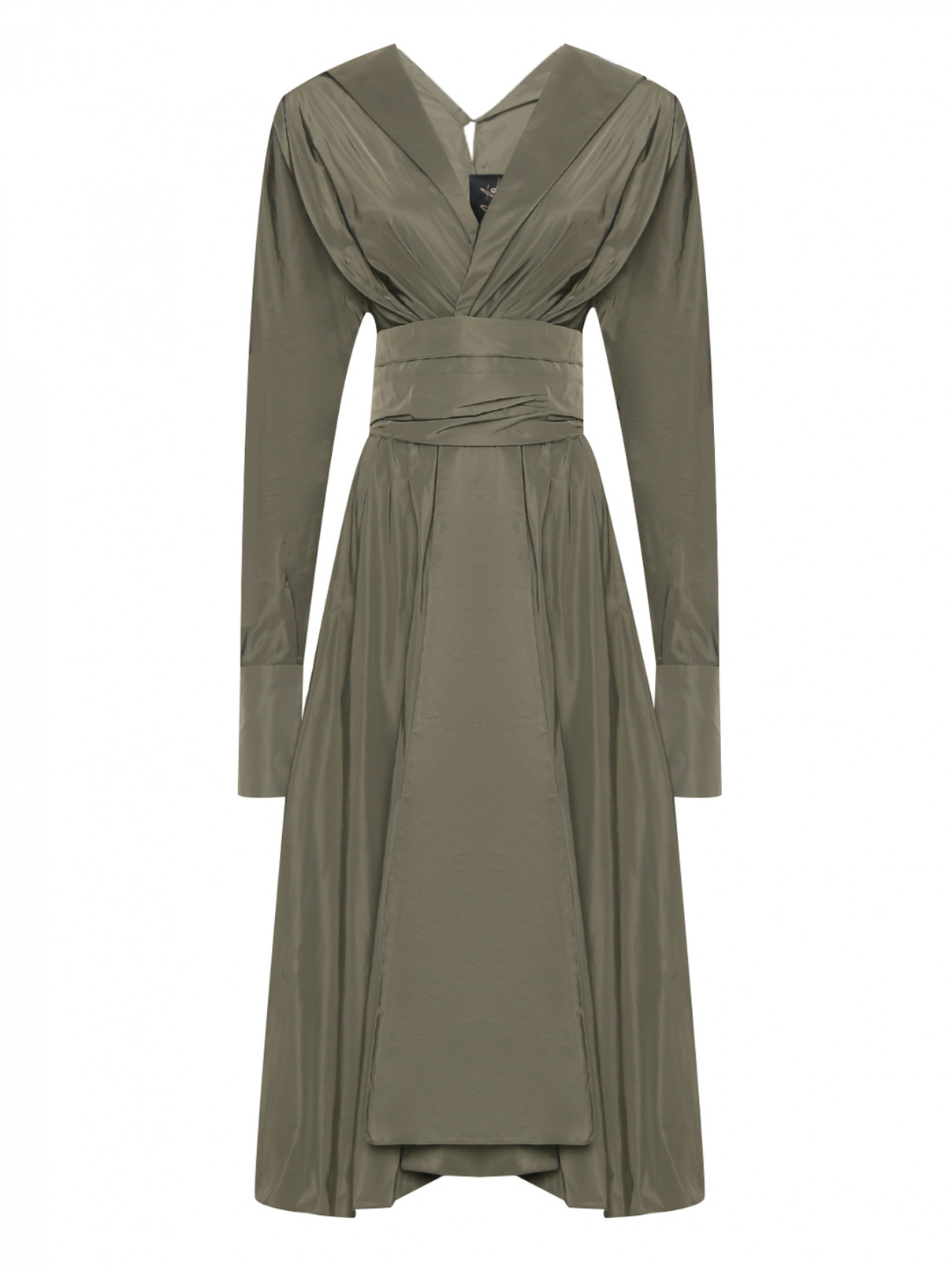 Платье миди с запахом Rhea Costa  –  Общий вид  – Цвет:  Зеленый