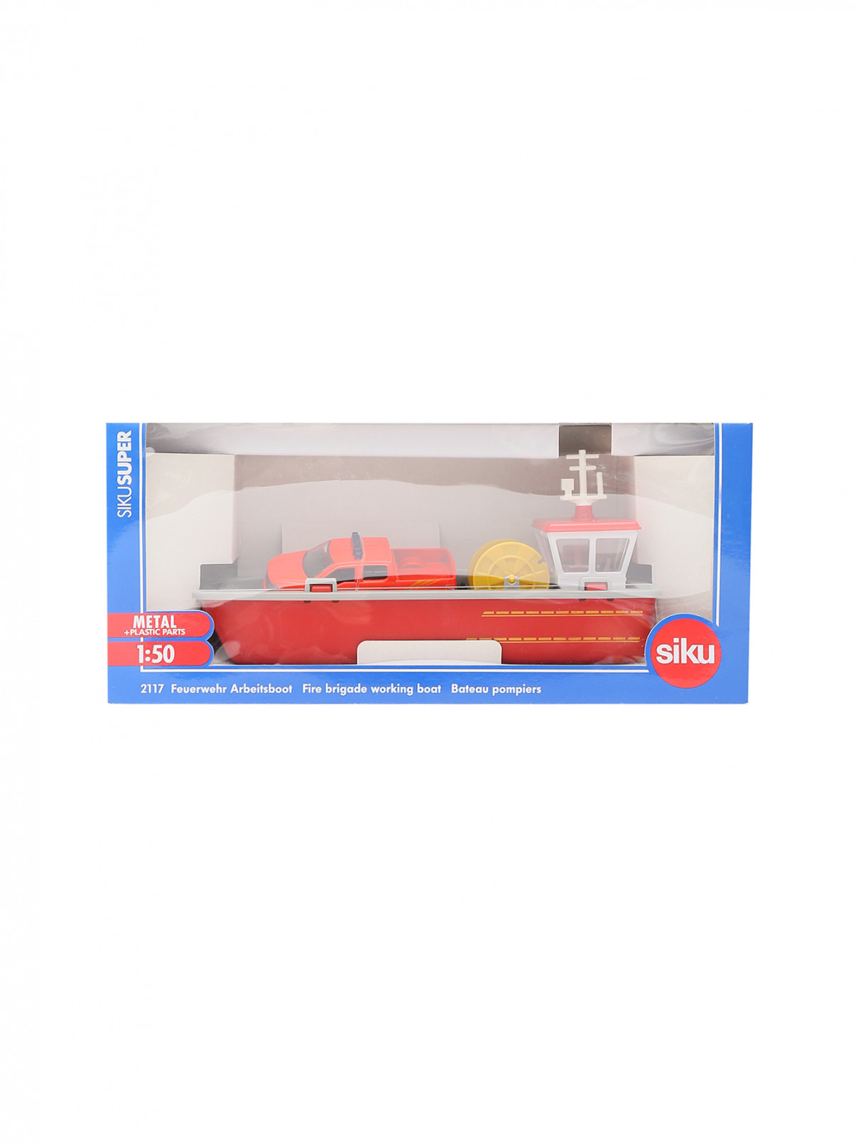 Пожарный катер с пикапом Ford F150 2117 Siku  –  Общий вид  – Цвет:  Красный