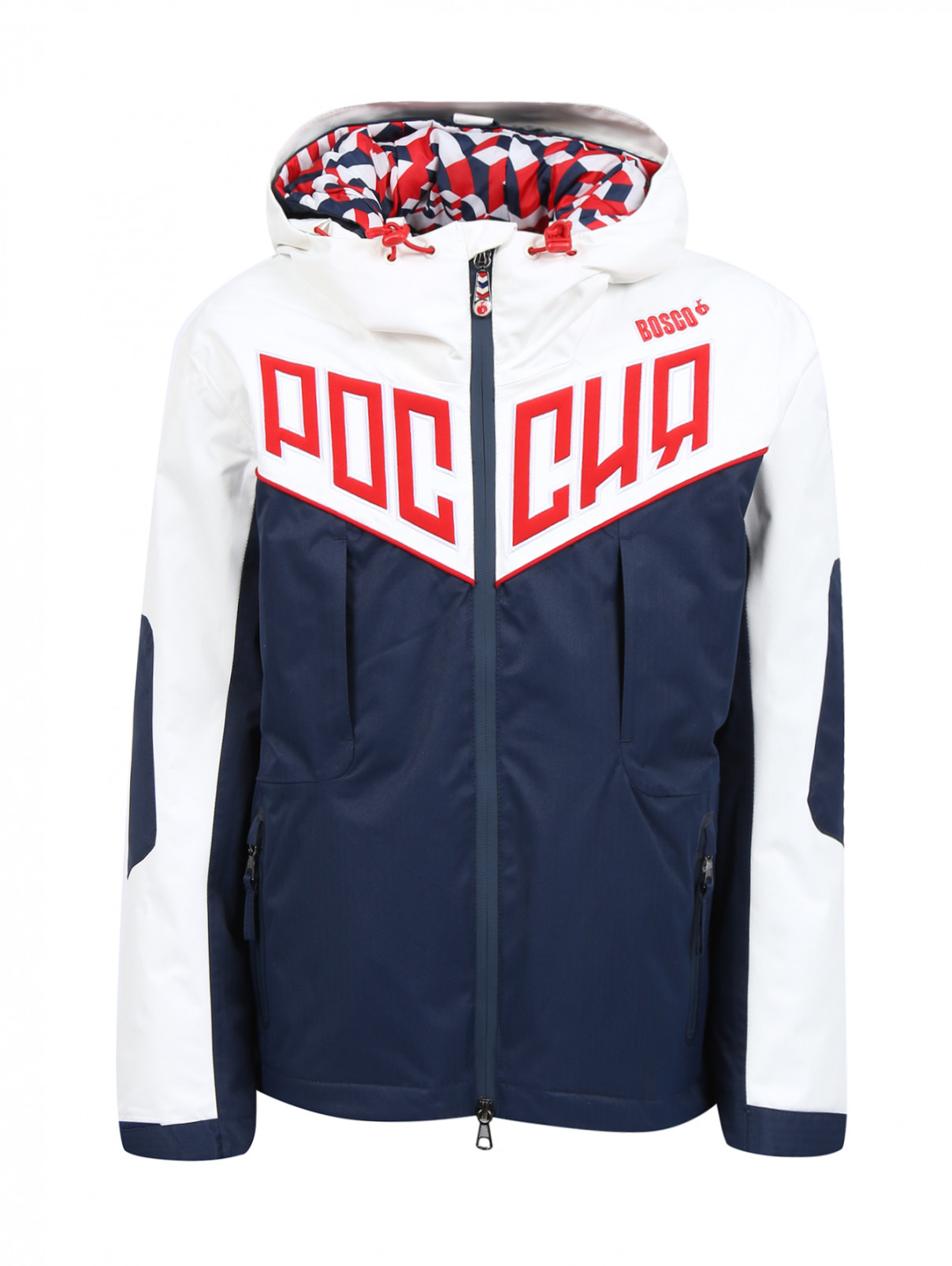 Куртка горнолыжная с контрастными вставками и вышивкой BOSCO  –  Общий вид  – Цвет:  Мультиколор